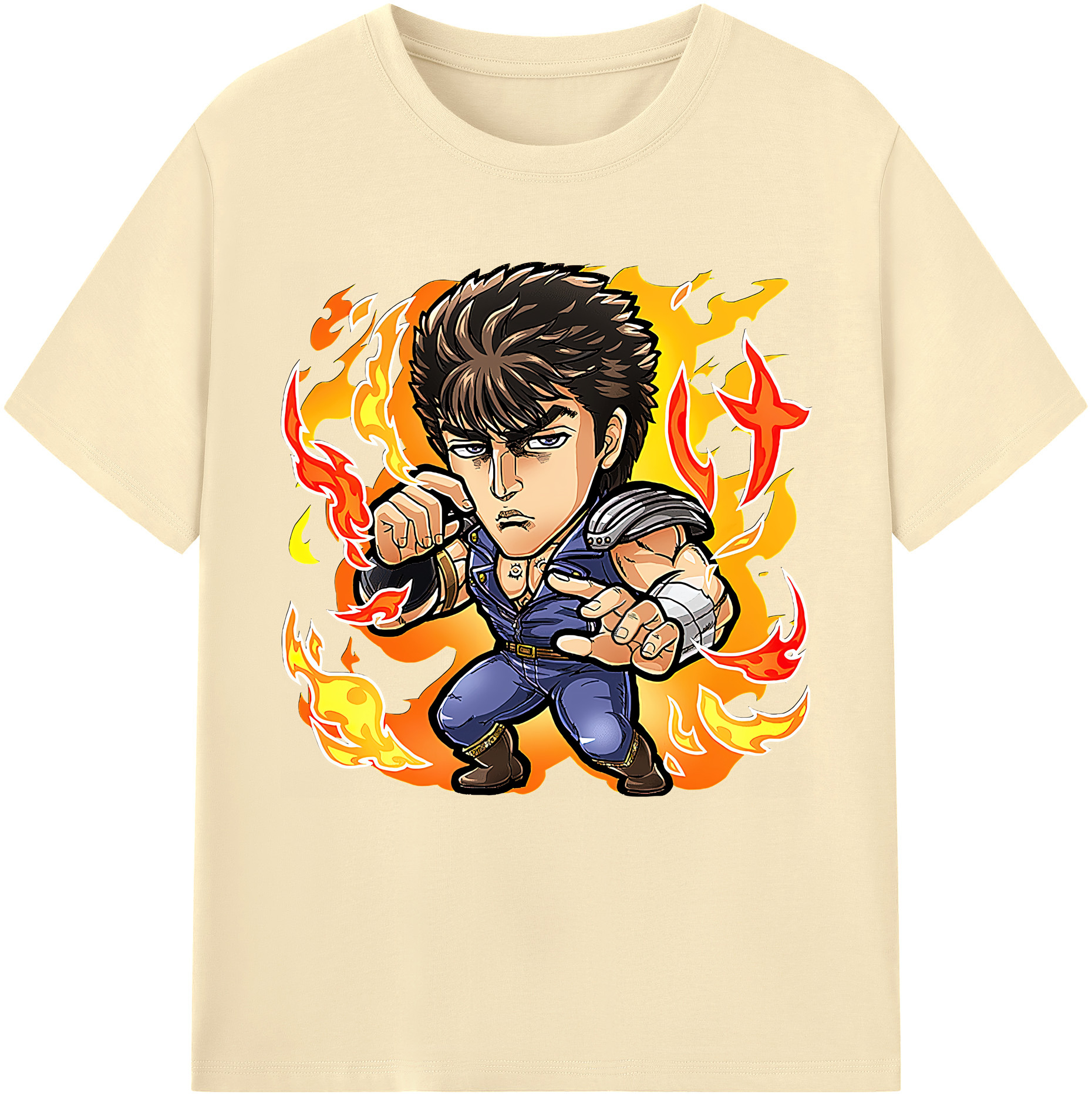 （画像用） 北斗の拳 Fist of the North Star 綿100％半袖Tシャツ（フロントプリント）
