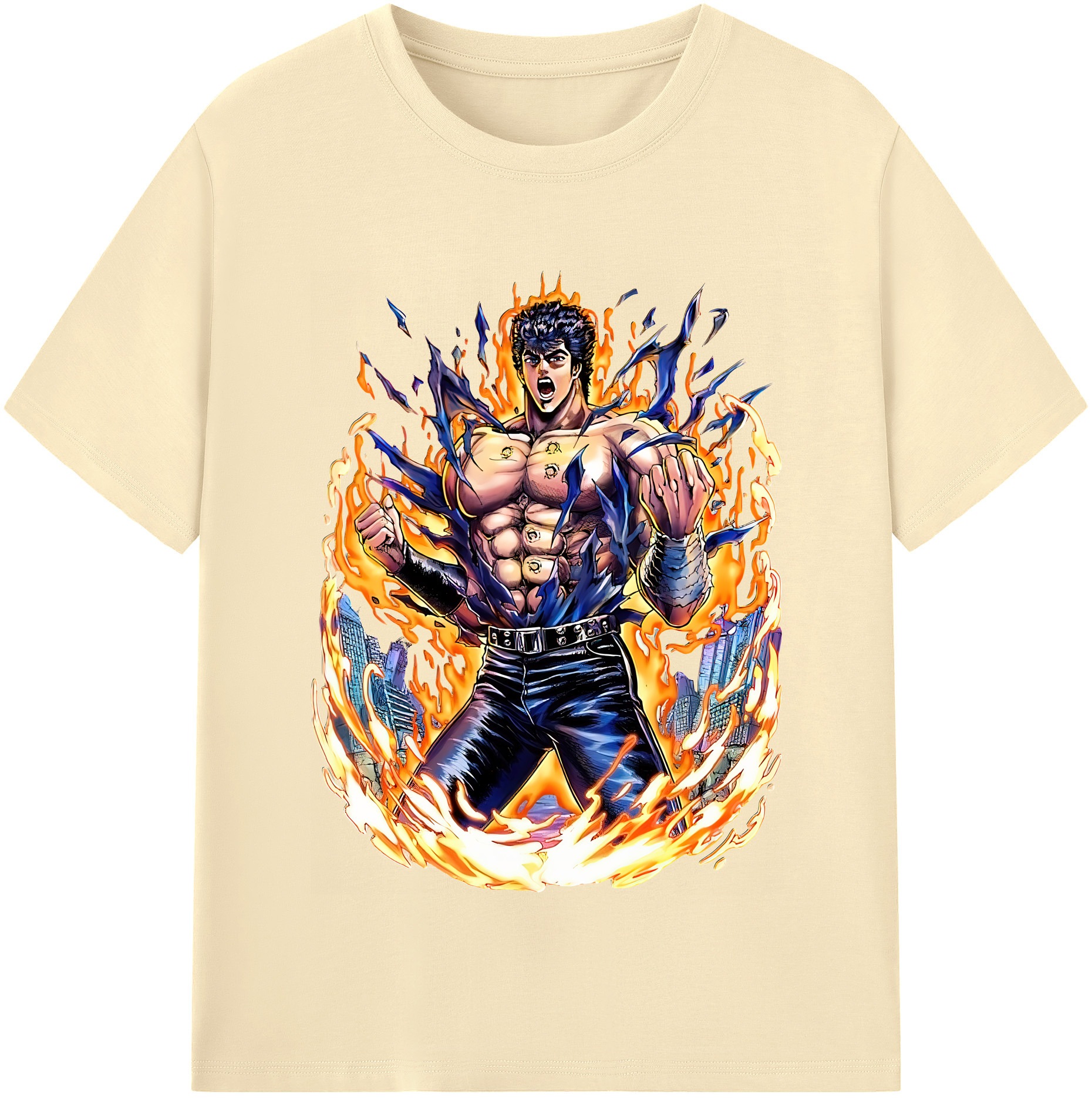 （画像用） 北斗の拳 Fist of the North Star 綿100％半袖Tシャツ（フロントプリント）