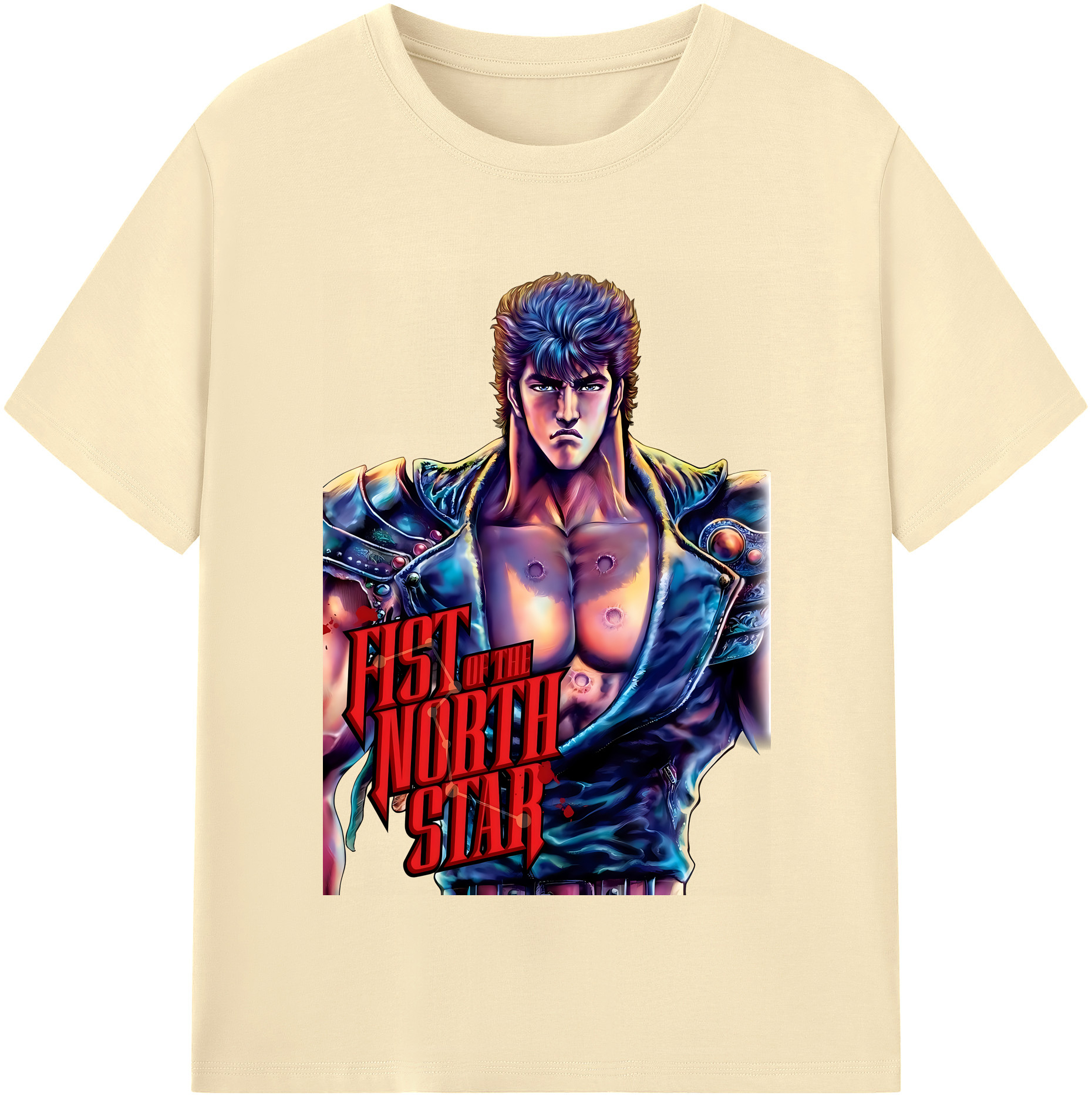 （画像用） 北斗の拳 Fist of the North Star 綿100％半袖Tシャツ（フロントプリント）