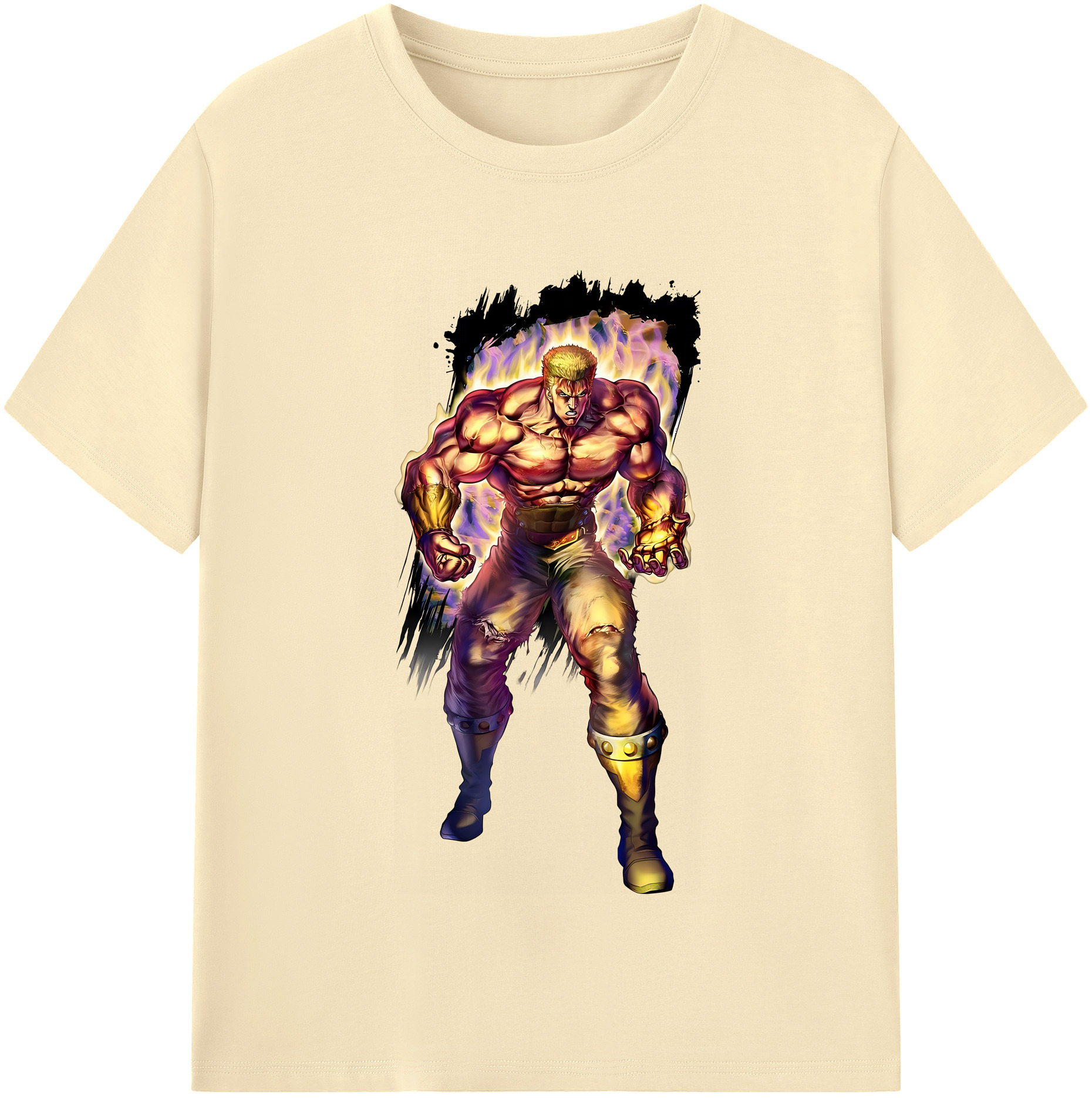 （画像用） 北斗の拳 Fist of the North Star 綿100％半袖Tシャツ（フロントプリント）
