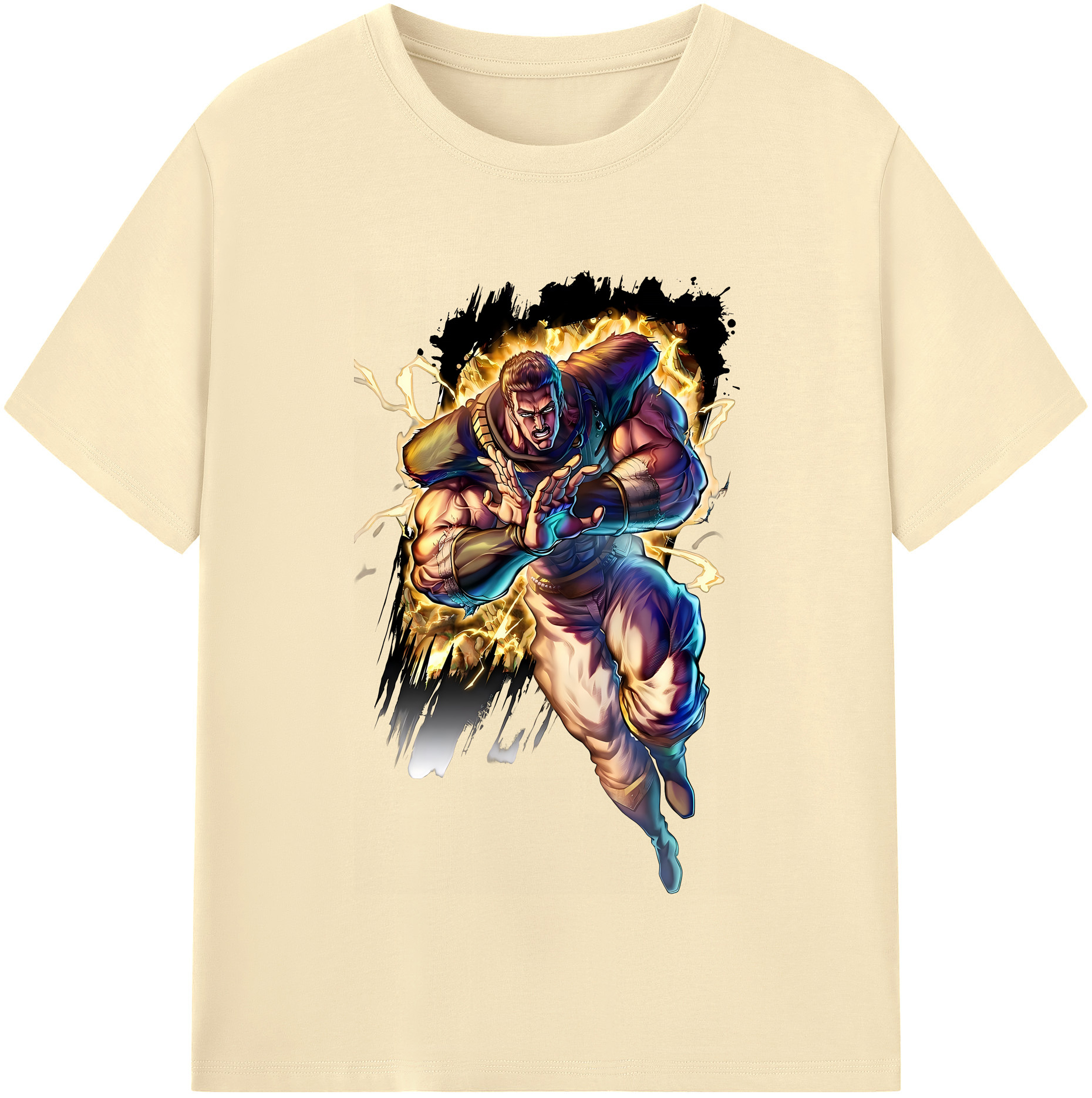 （画像用） 北斗の拳 Fist of the North Star 綿100％半袖Tシャツ（フロントプリント）