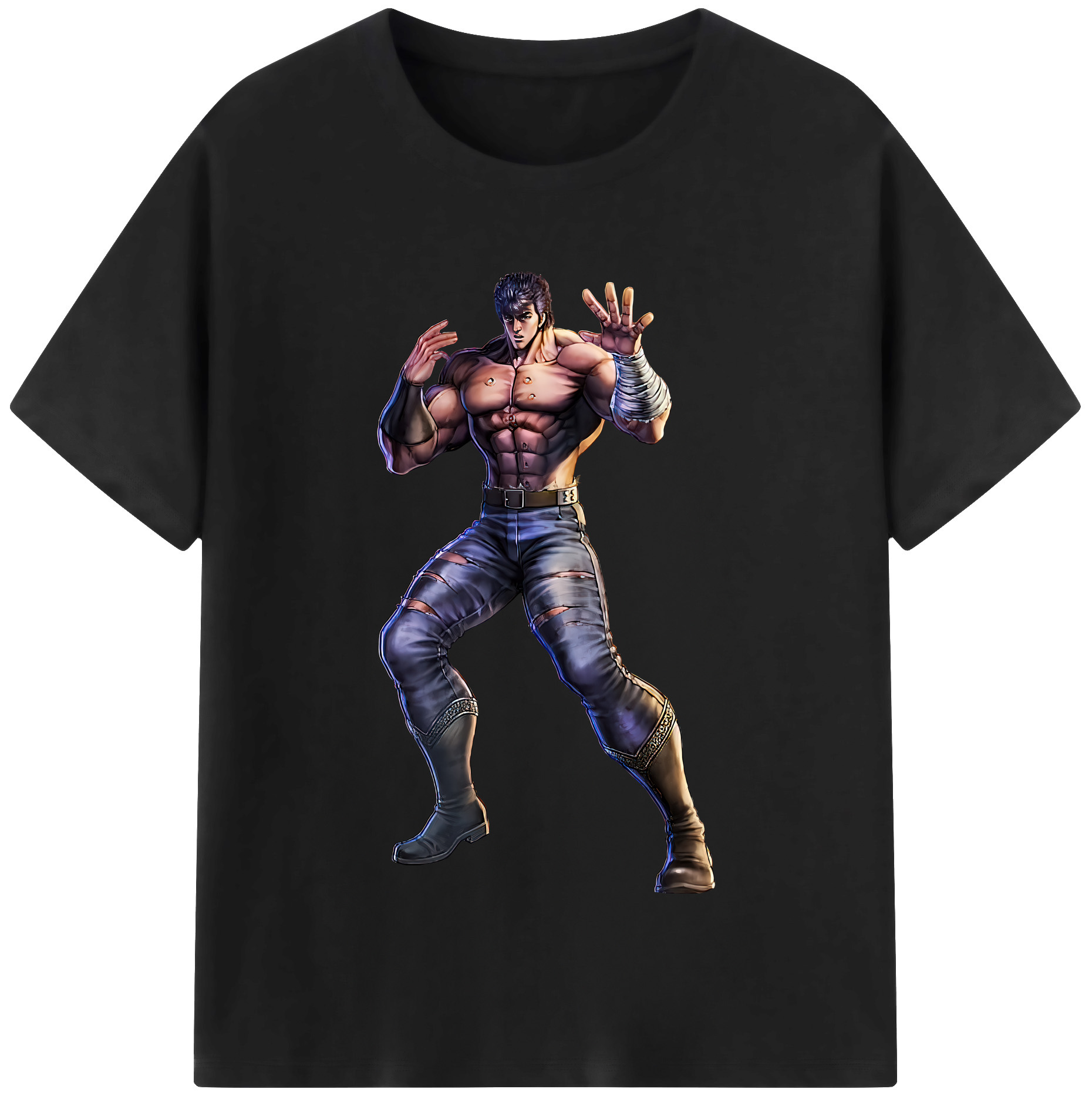 （画像用） 北斗の拳 Fist of the North Star 綿100％半袖Tシャツ（フロントプリント）