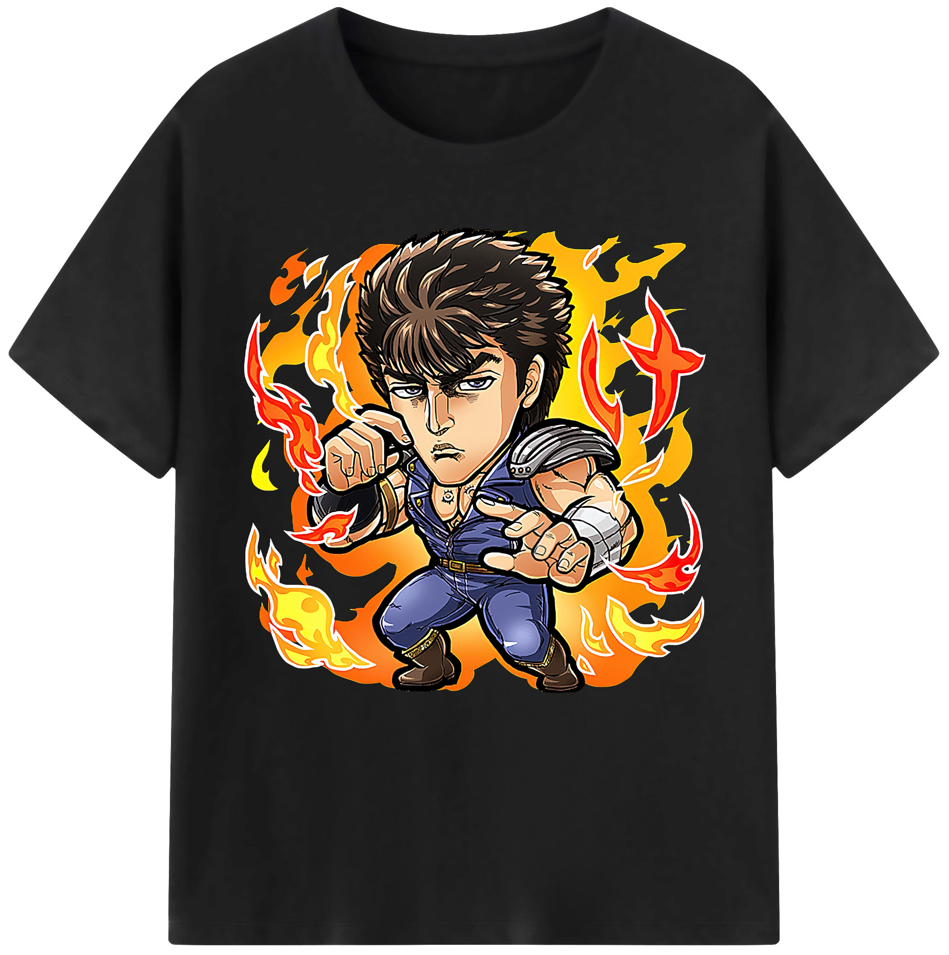 （画像用） 北斗の拳 Fist of the North Star 綿100％半袖Tシャツ（フロントプリント）