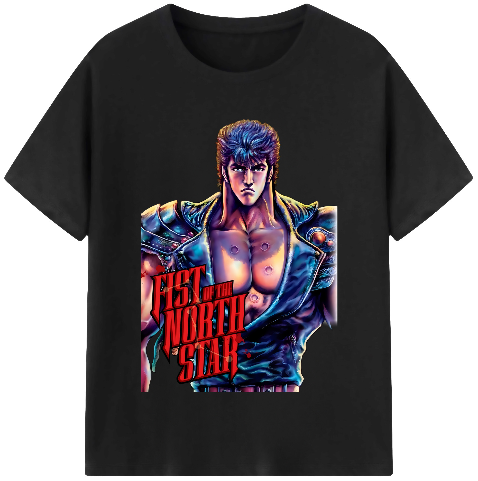 （画像用） 北斗の拳 Fist of the North Star 綿100％半袖Tシャツ（フロントプリント）
