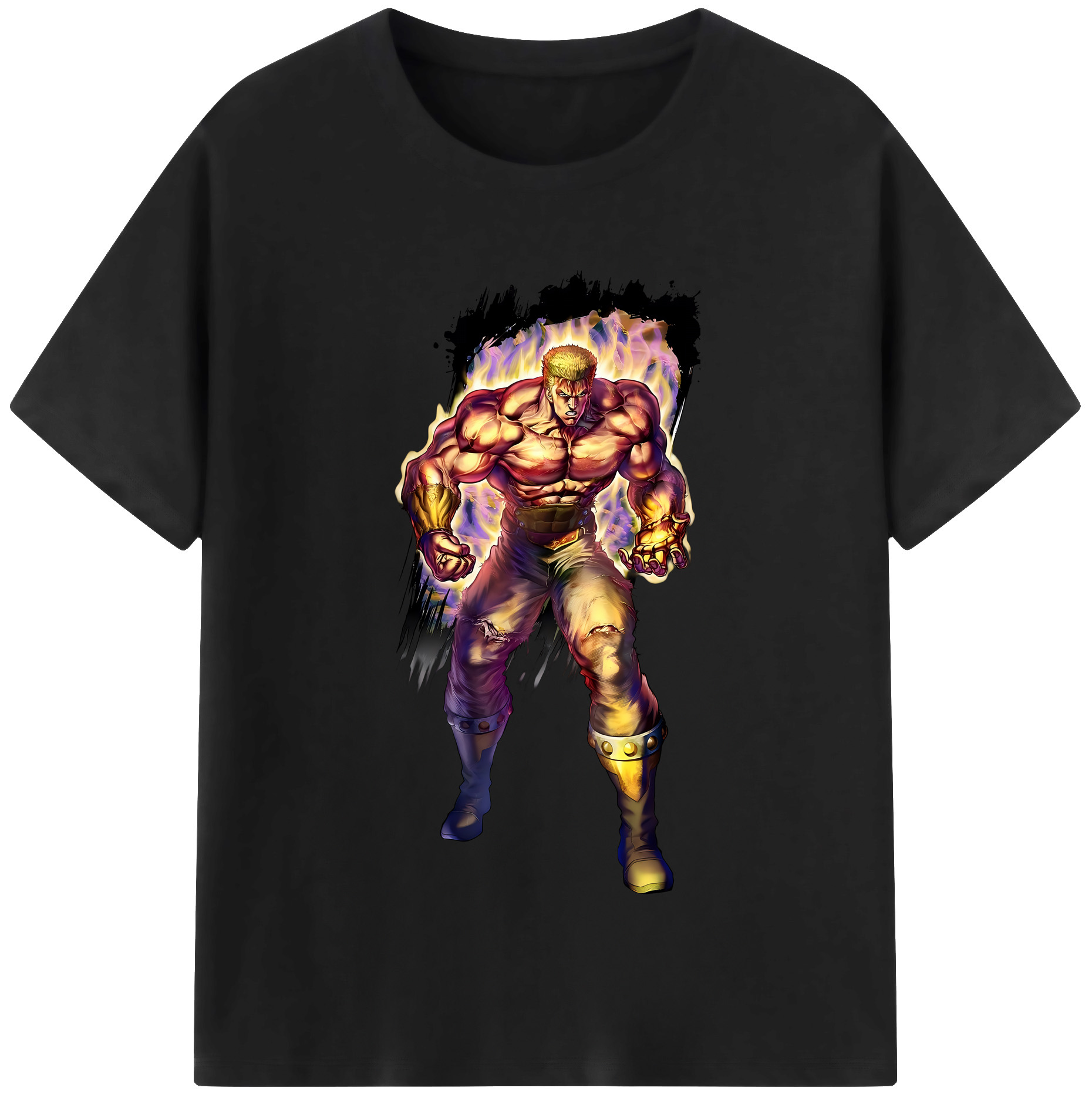 （画像用） 北斗の拳 Fist of the North Star 綿100％半袖Tシャツ（フロントプリント）