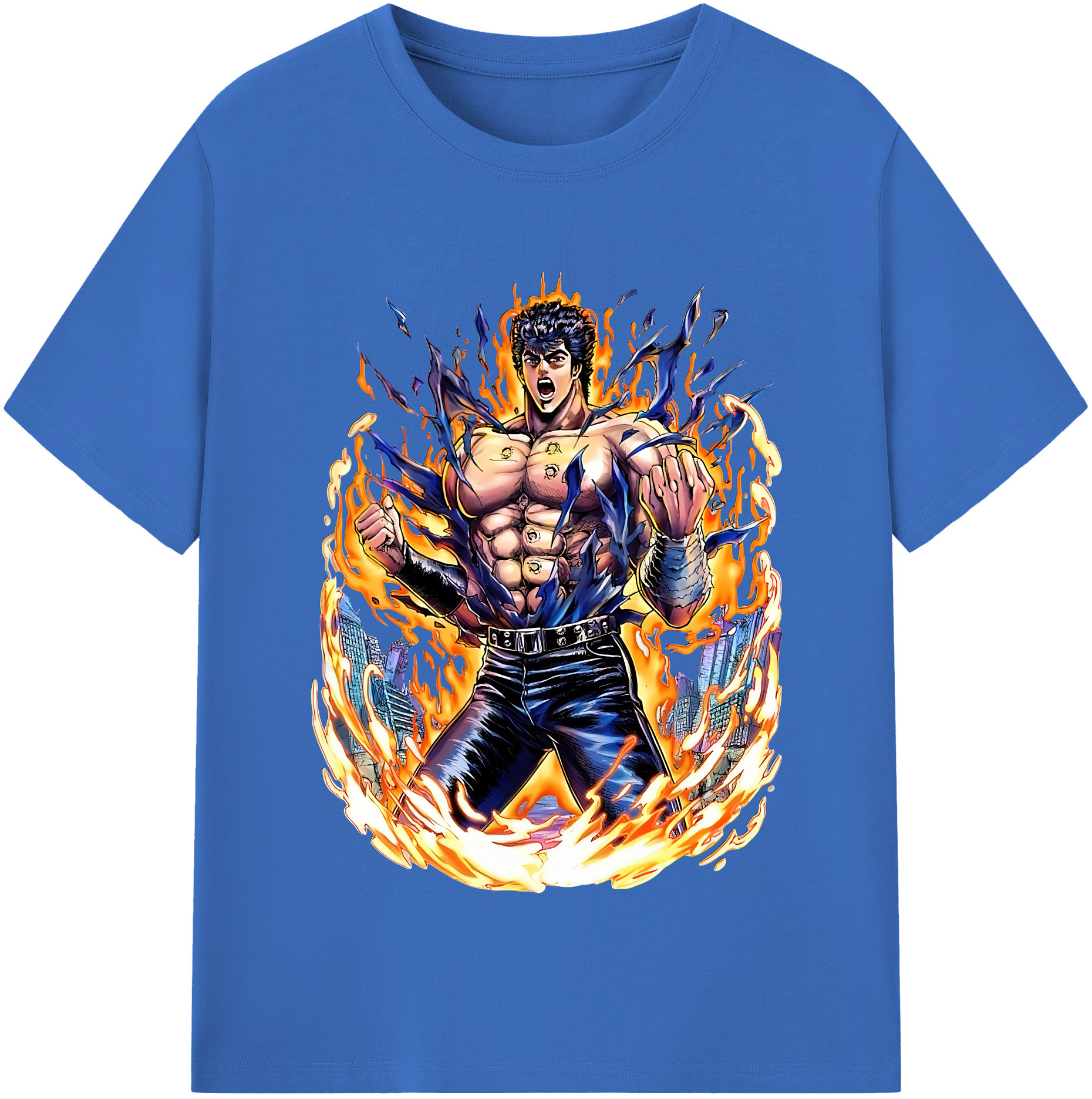 （画像用） 北斗の拳 Fist of the North Star 綿100％半袖Tシャツ（フロントプリント）
