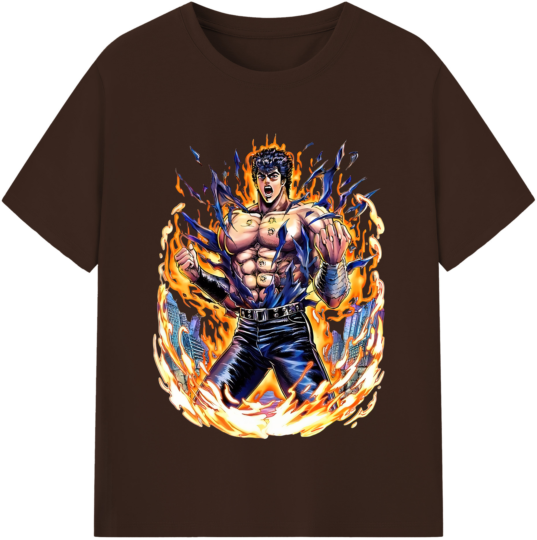 （画像用） 北斗の拳 Fist of the North Star 綿100％半袖Tシャツ（フロントプリント）