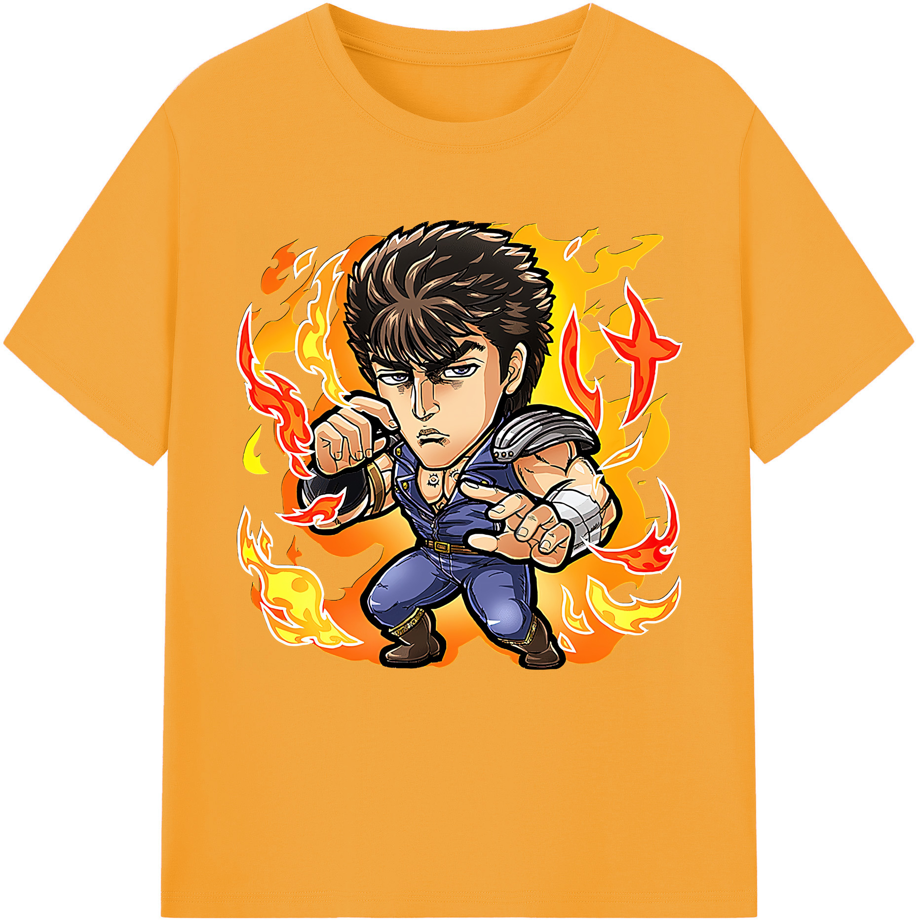 （画像用） 北斗の拳 Fist of the North Star 綿100％半袖Tシャツ（フロントプリント）