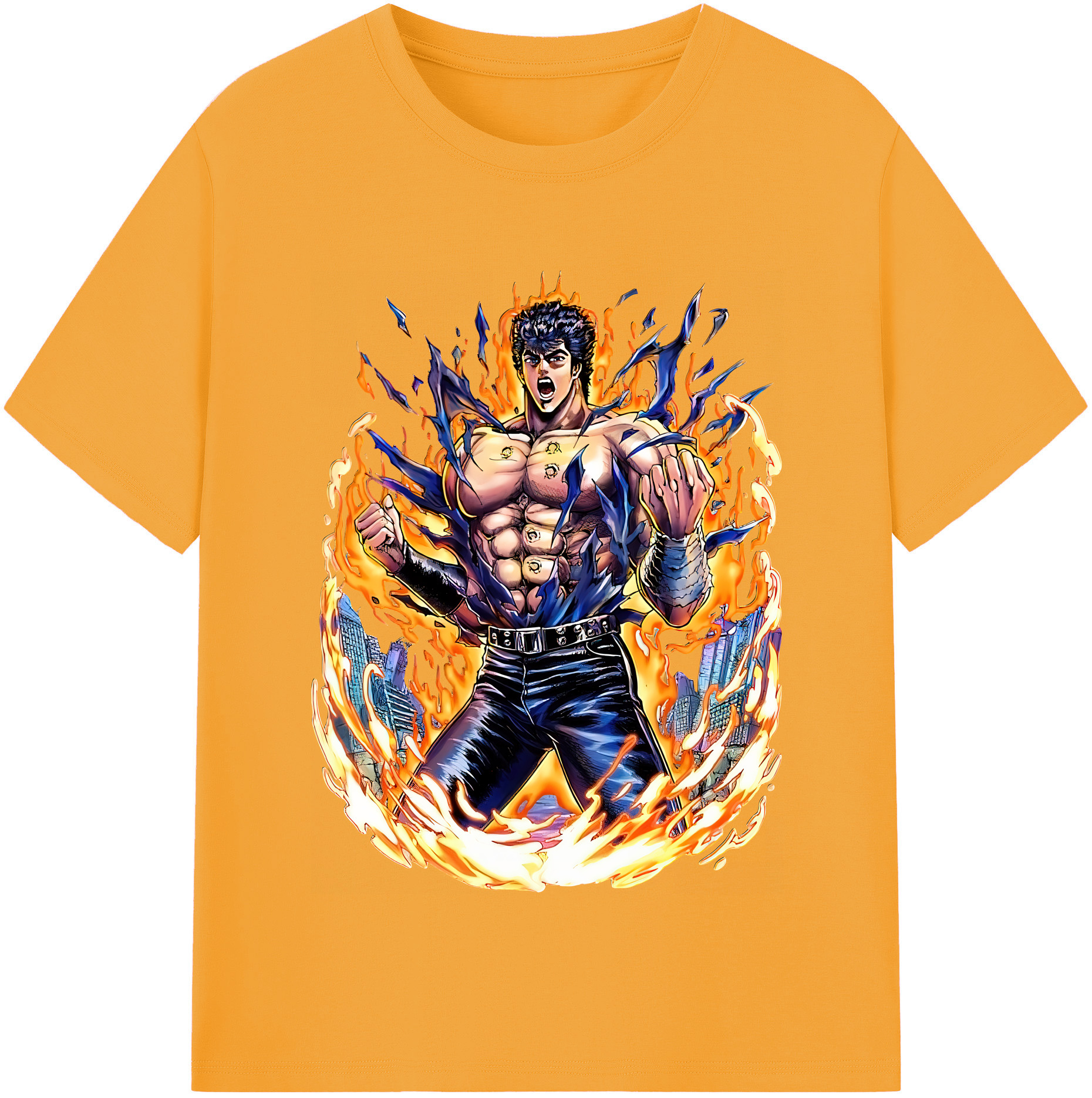 （画像用） 北斗の拳 Fist of the North Star 綿100％半袖Tシャツ（フロントプリント）