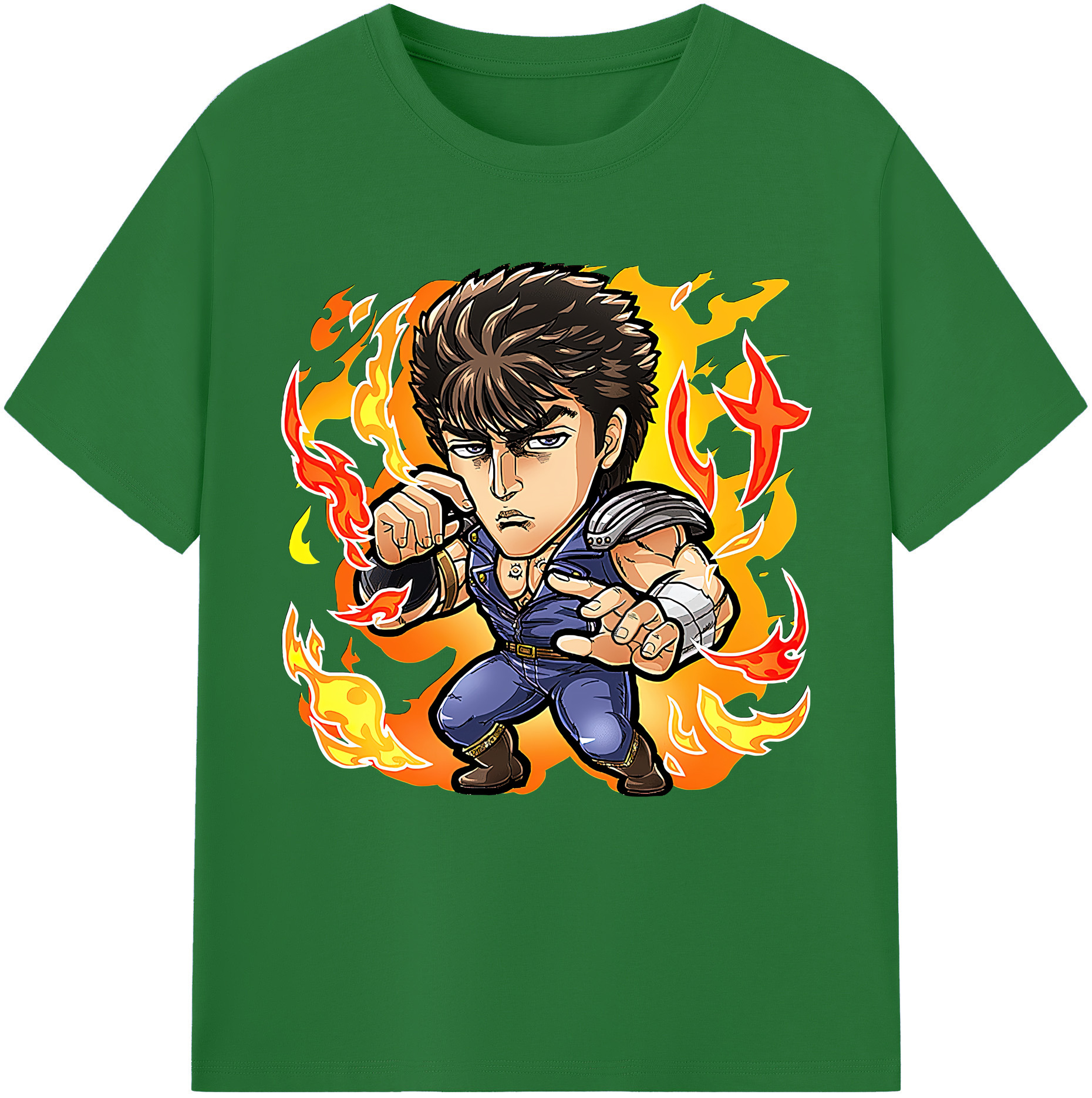 （画像用） 北斗の拳 Fist of the North Star 綿100％半袖Tシャツ（フロントプリント）