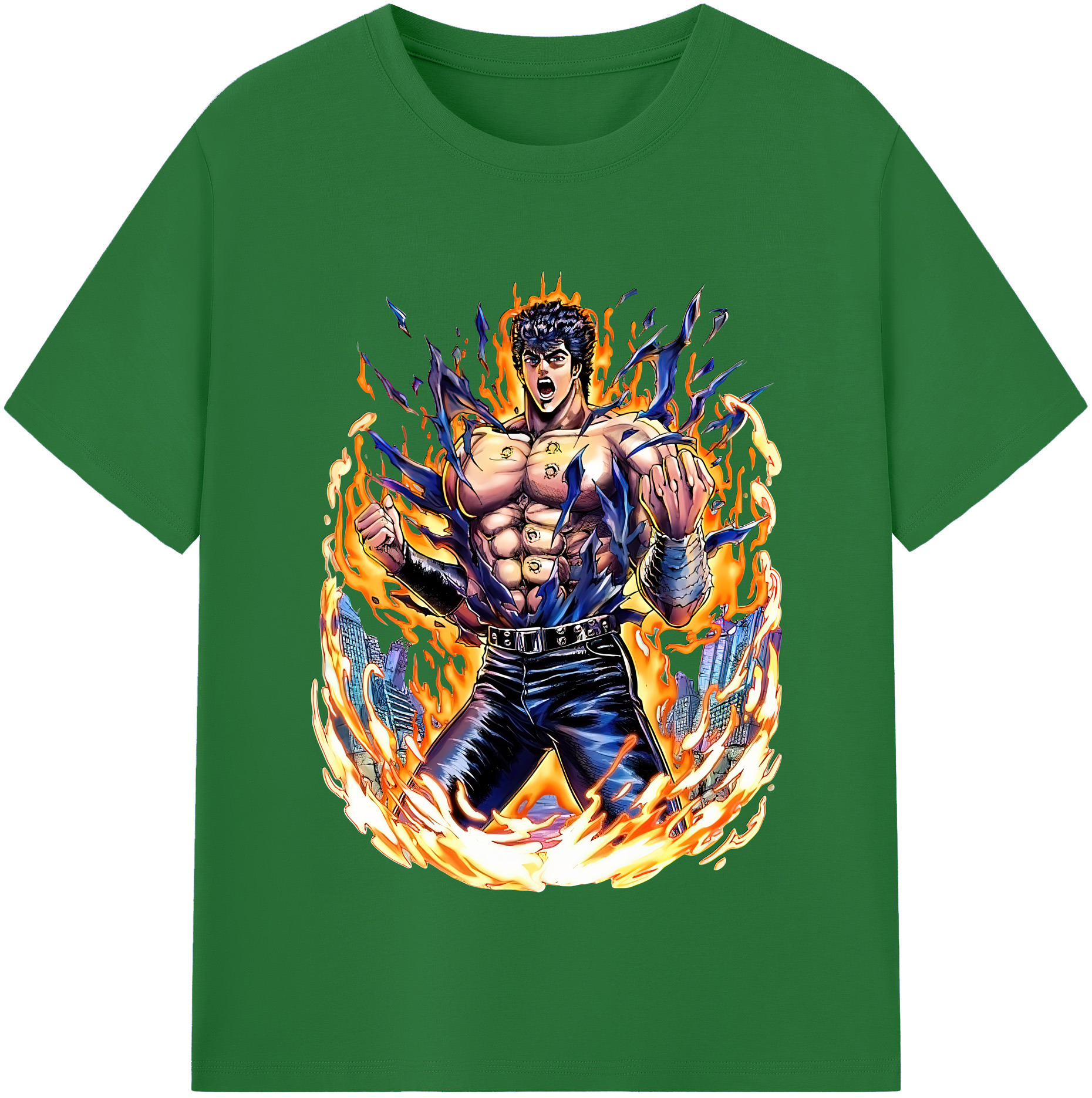 （画像用） 北斗の拳 Fist of the North Star 綿100％半袖Tシャツ（フロントプリント）