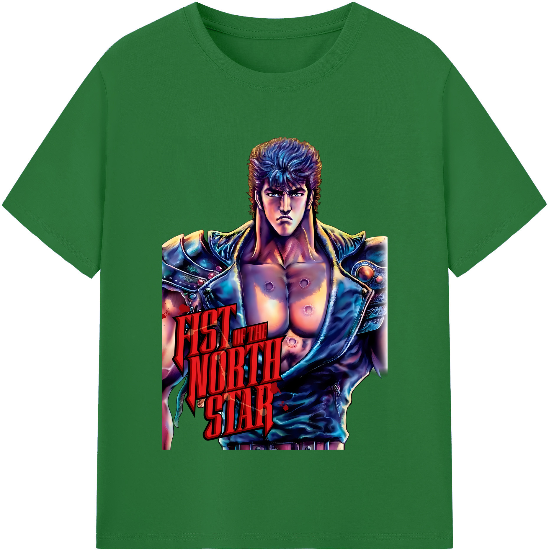 （画像用） 北斗の拳 Fist of the North Star 綿100％半袖Tシャツ（フロントプリント）