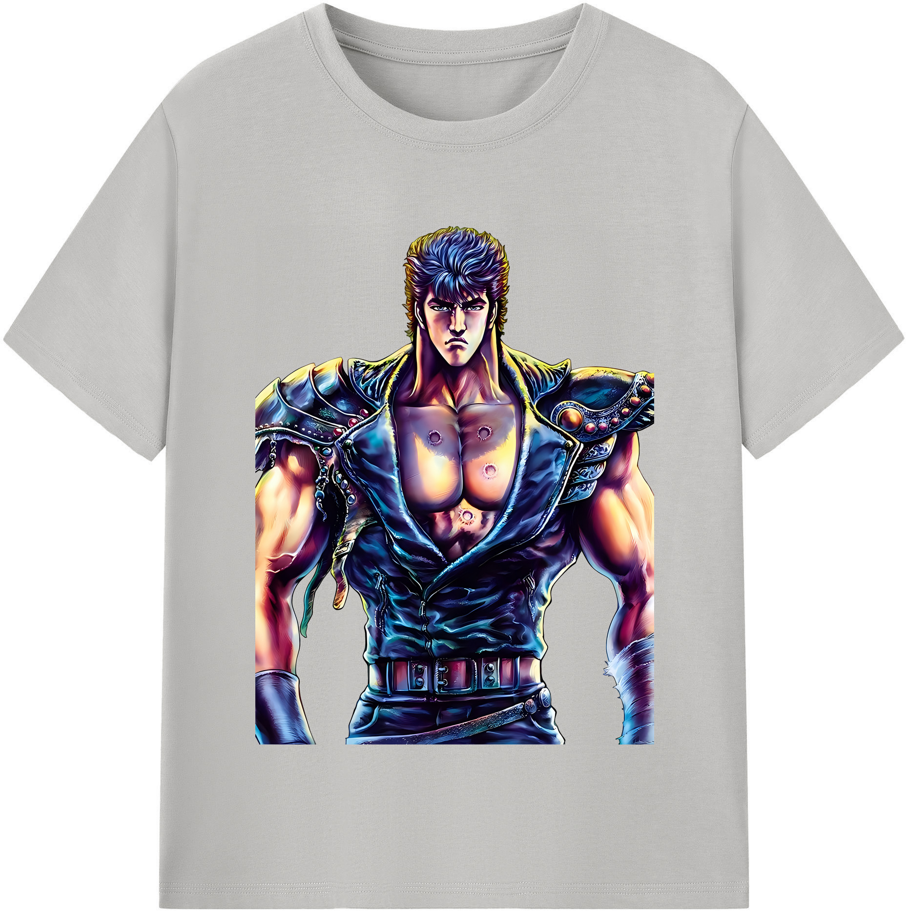 （画像用） 北斗の拳 Fist of the North Star 綿100％半袖Tシャツ（フロントプリント）