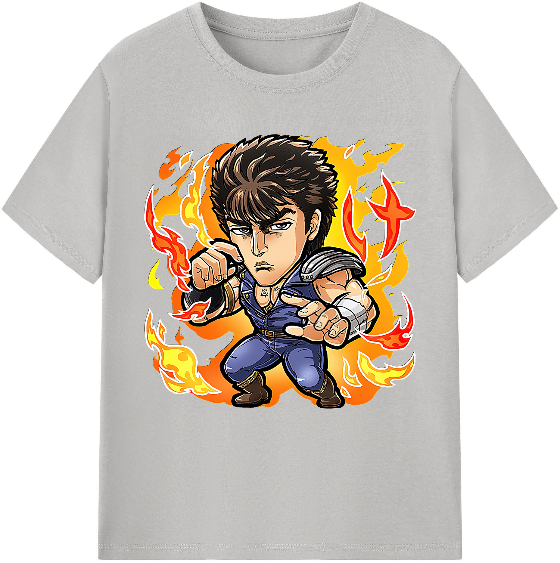 （画像用） 北斗の拳 Fist of the North Star 綿100％半袖Tシャツ（フロントプリント）