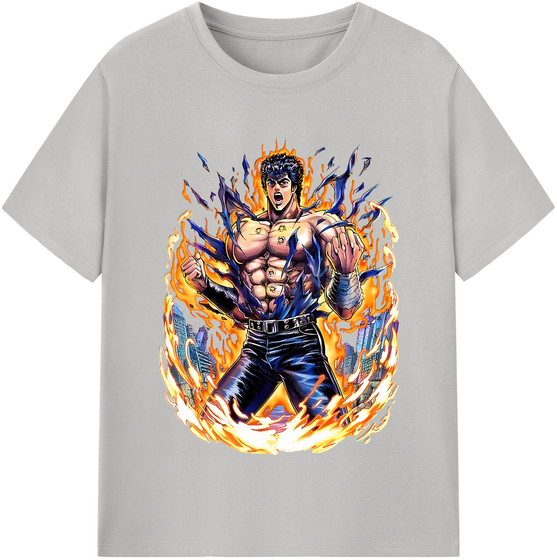 （画像用） 北斗の拳 Fist of the North Star 綿100％半袖Tシャツ（フロントプリント）