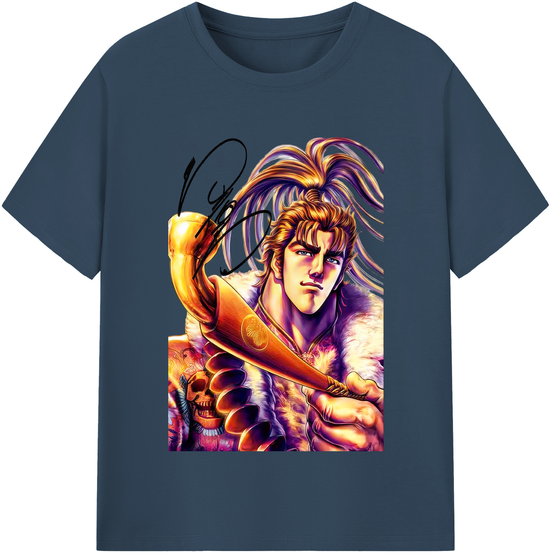 （画像用） 北斗の拳 Fist of the North Star 綿100％半袖Tシャツ（フロントプリント）
