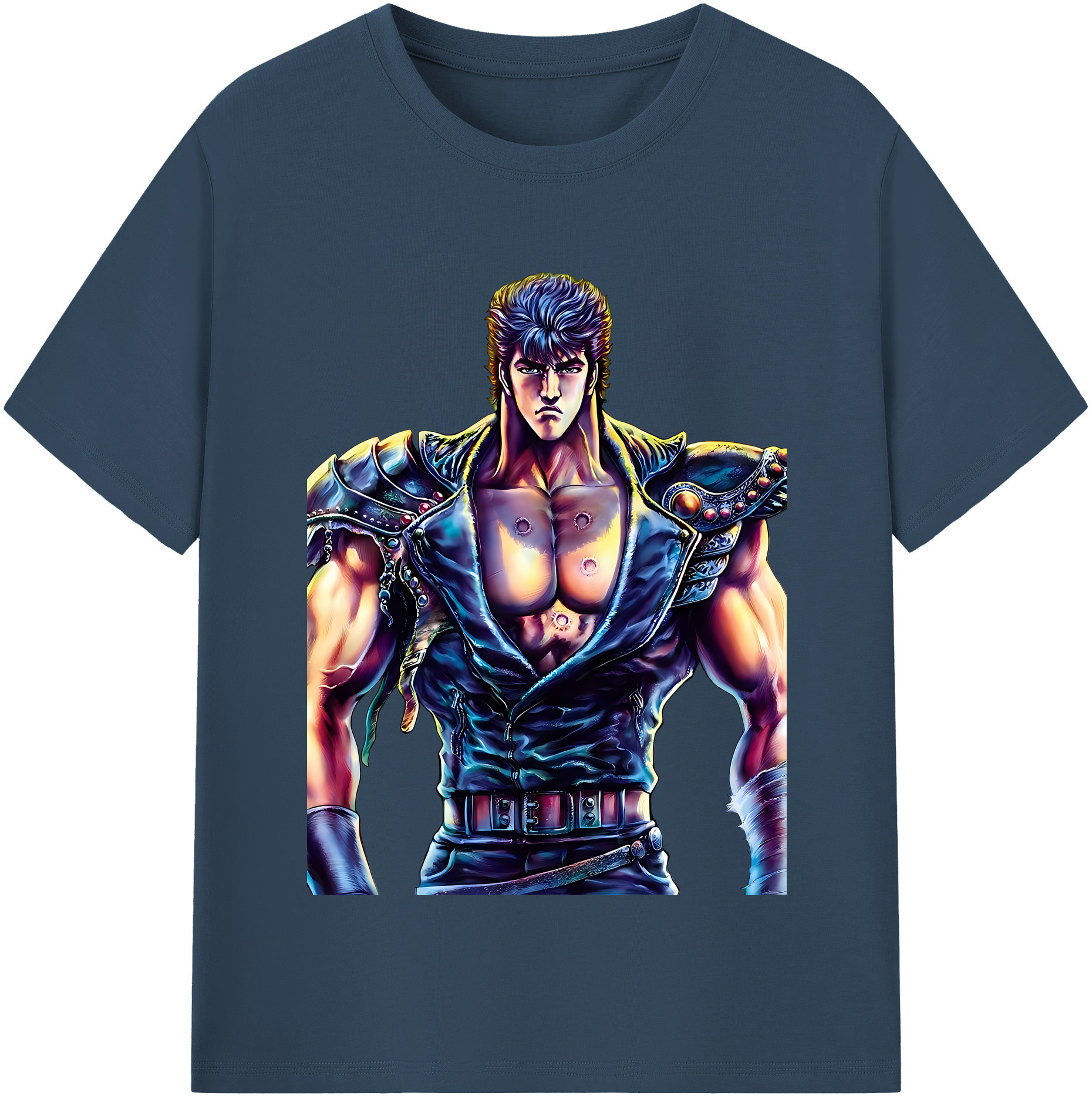 （画像用） 北斗の拳 Fist of the North Star 綿100％半袖Tシャツ（フロントプリント）