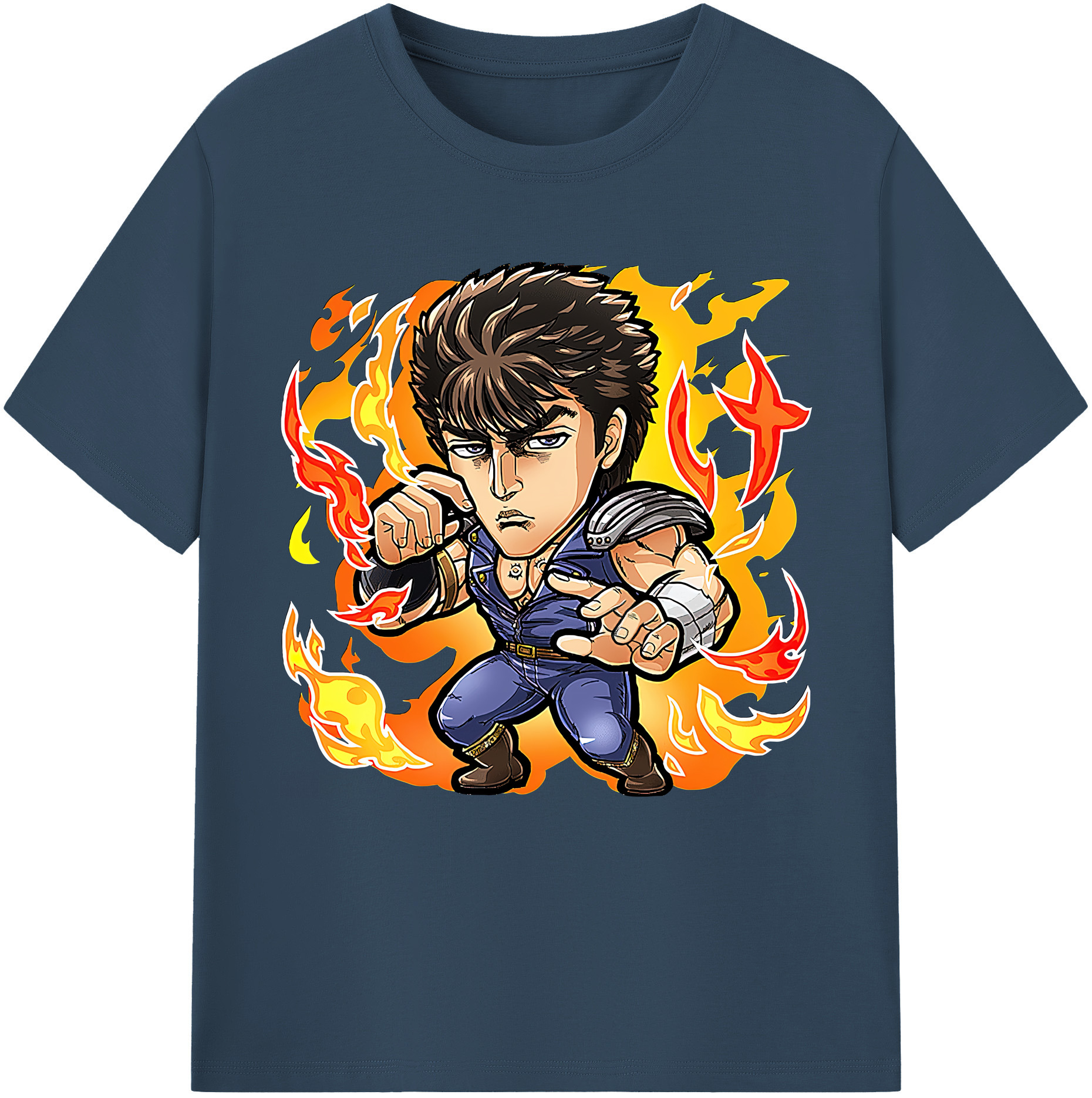 （画像用） 北斗の拳 Fist of the North Star 綿100％半袖Tシャツ（フロントプリント）