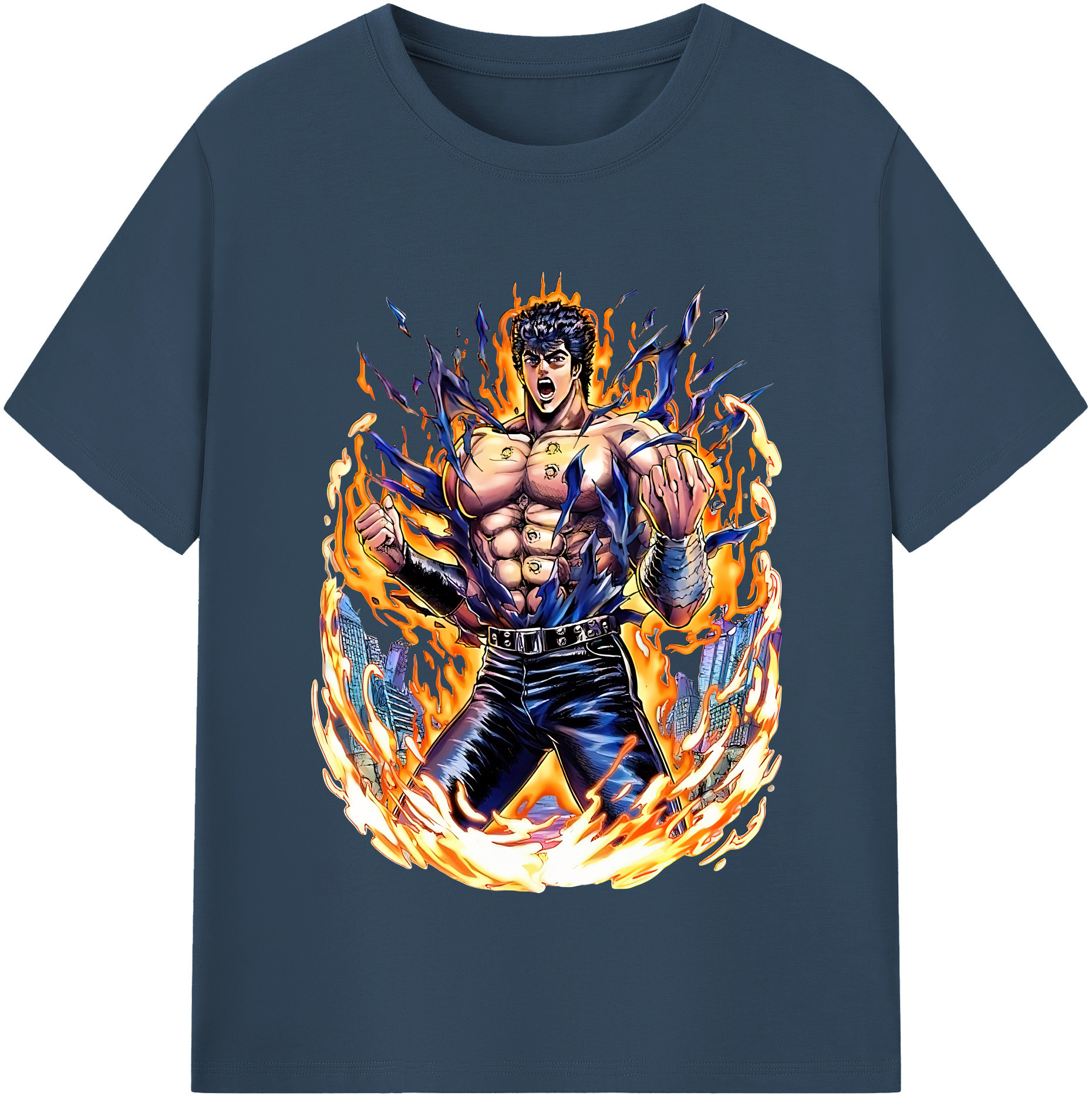 （画像用） 北斗の拳 Fist of the North Star 綿100％半袖Tシャツ（フロントプリント）