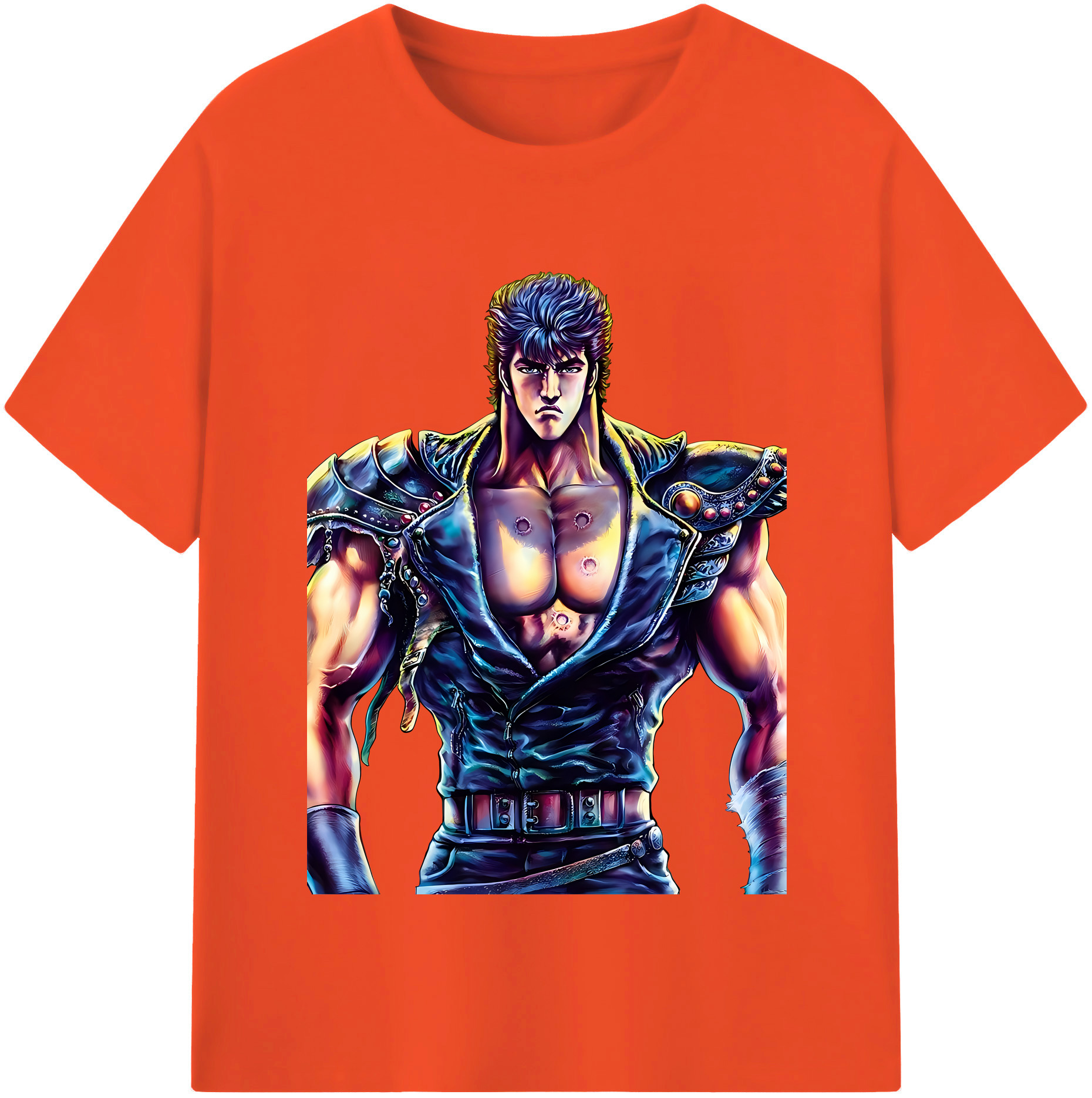 （画像用） 北斗の拳 Fist of the North Star 綿100％半袖Tシャツ（フロントプリント）