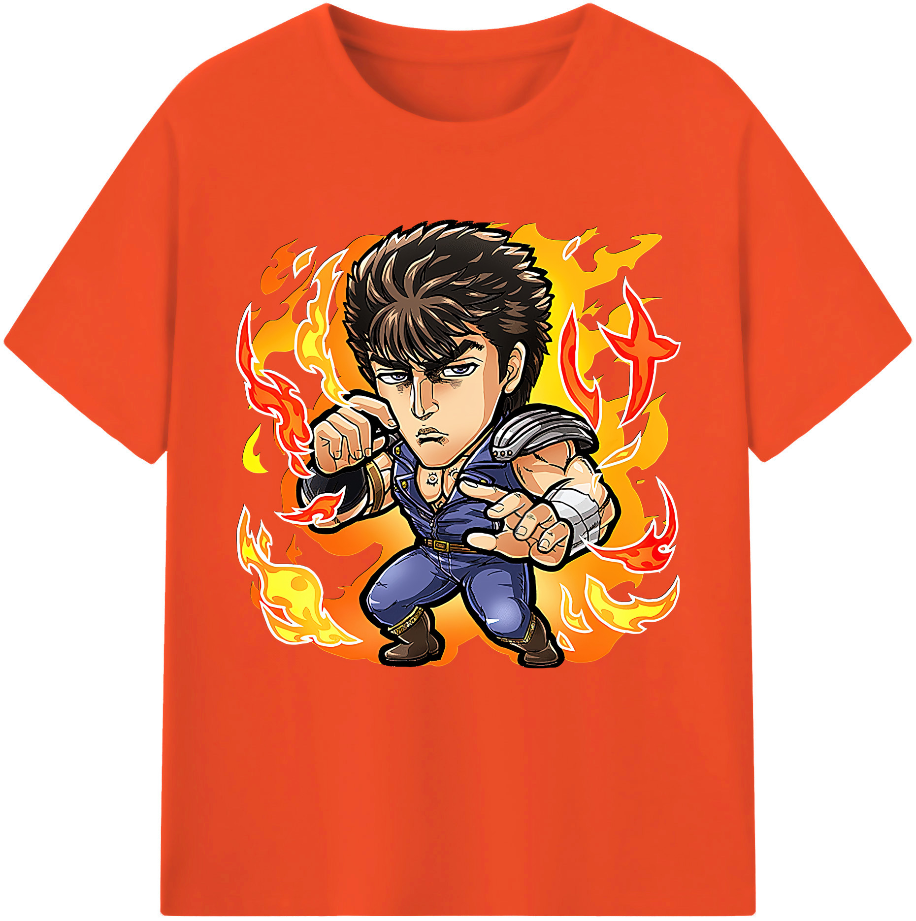 （画像用） 北斗の拳 Fist of the North Star 綿100％半袖Tシャツ（フロントプリント）
