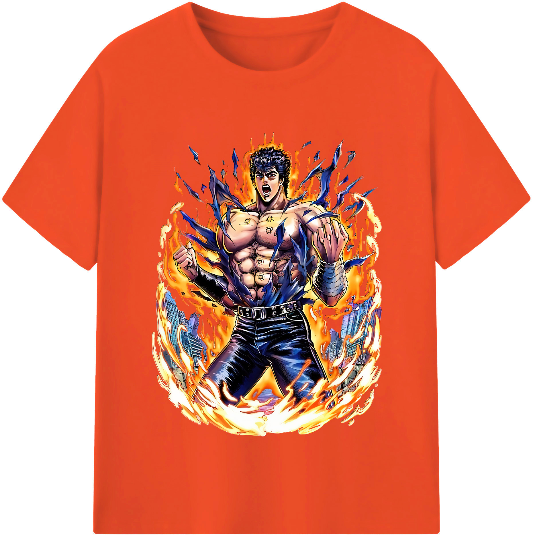 （画像用） 北斗の拳 Fist of the North Star 綿100％半袖Tシャツ（フロントプリント）