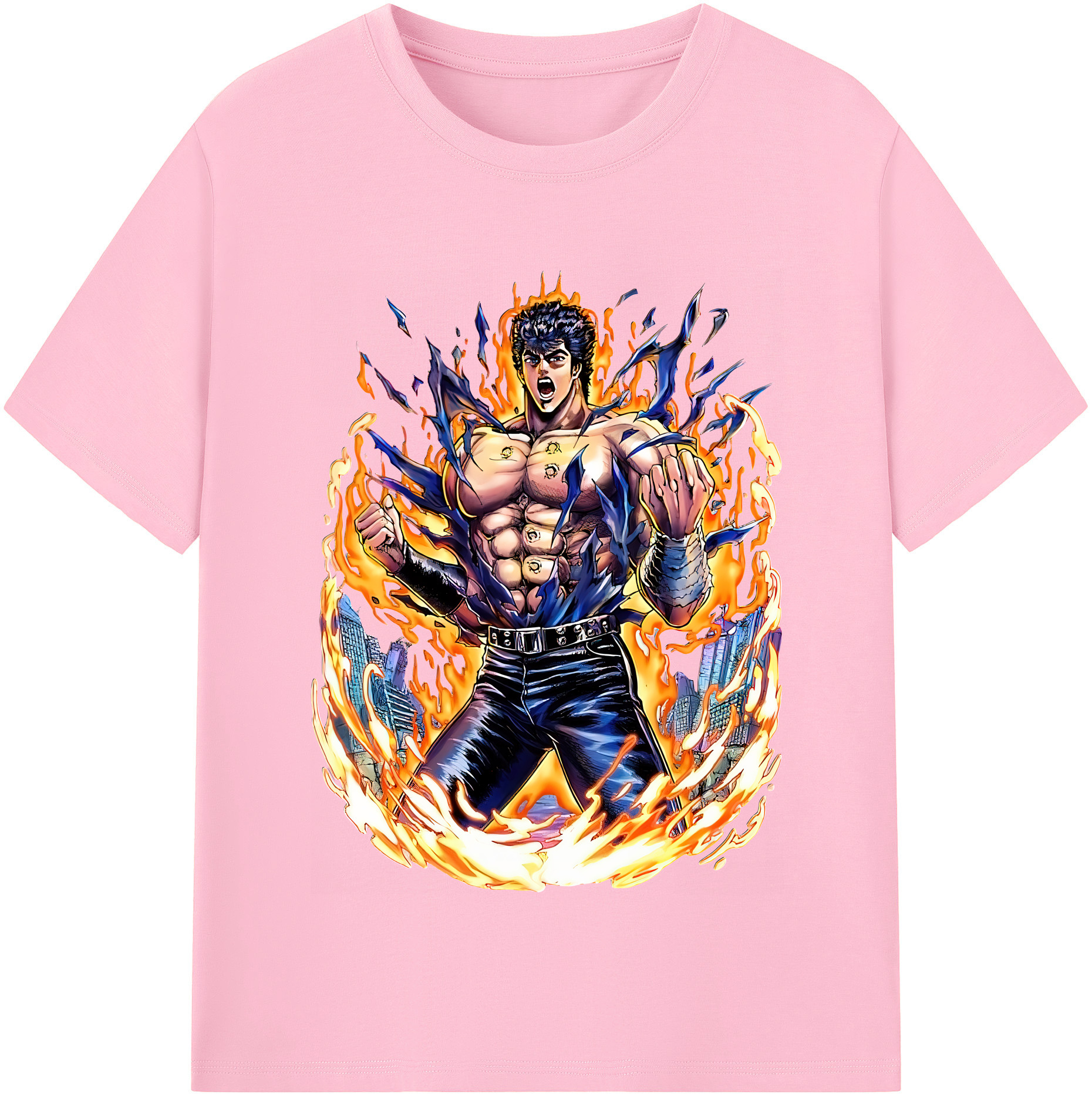 （画像用） 北斗の拳 Fist of the North Star 綿100％半袖Tシャツ（フロントプリント）