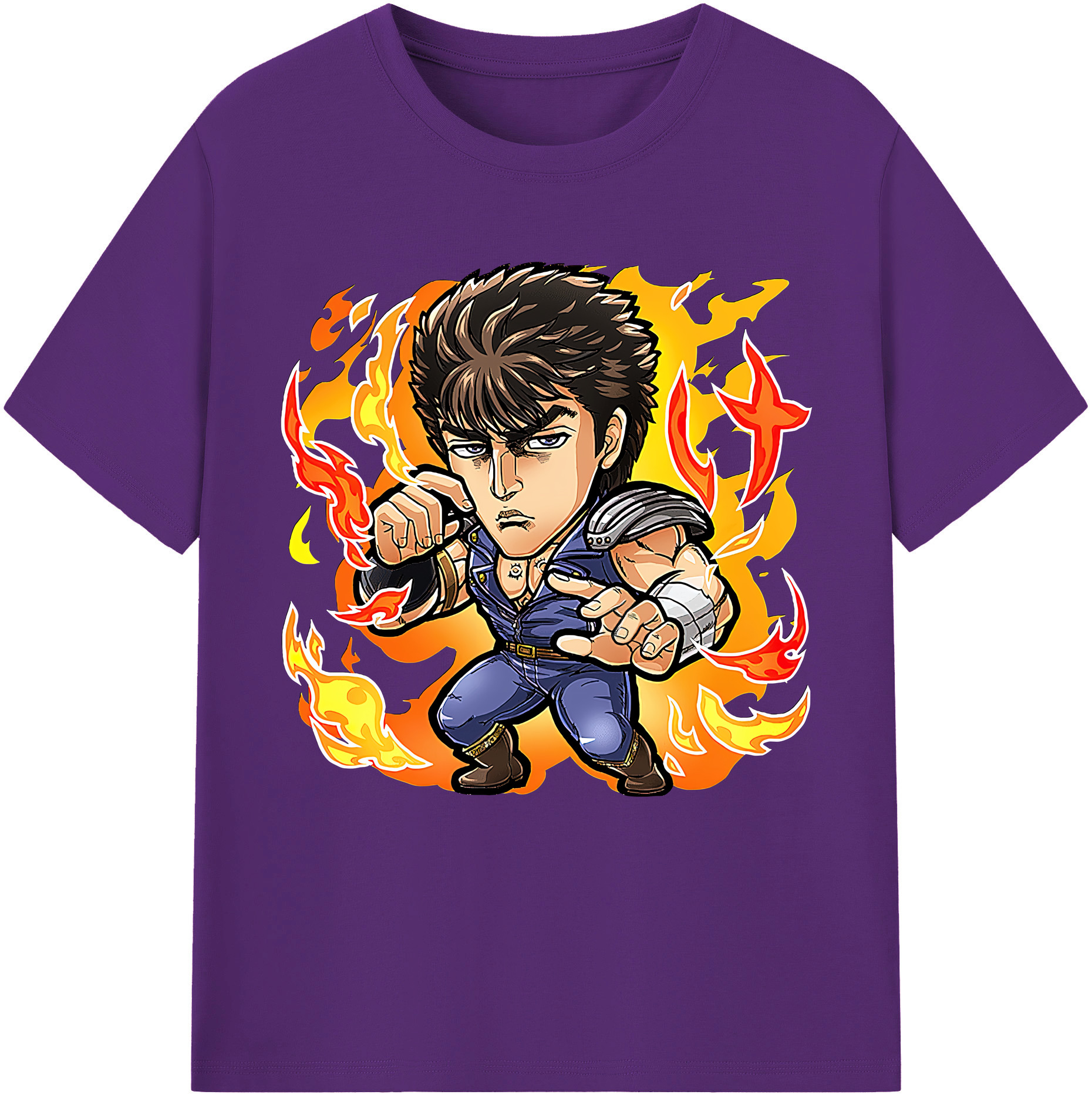 （画像用） 北斗の拳 Fist of the North Star 綿100％半袖Tシャツ（フロントプリント）