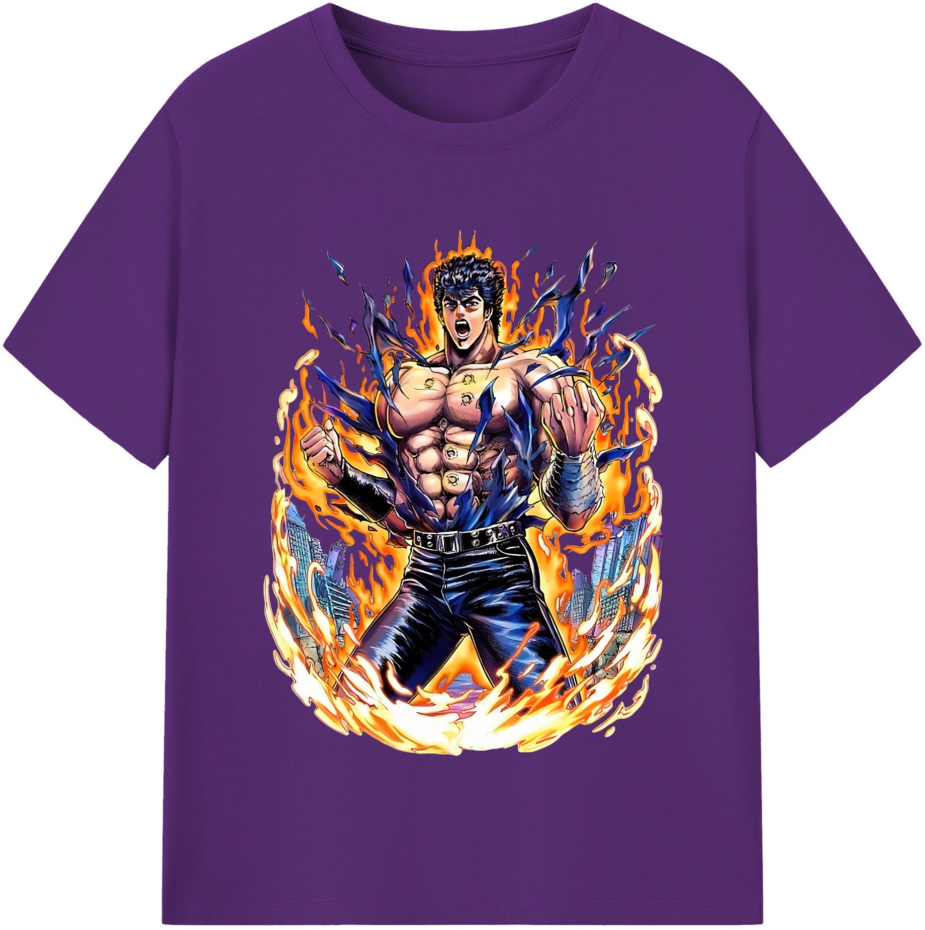 （画像用） 北斗の拳 Fist of the North Star 綿100％半袖Tシャツ（フロントプリント）