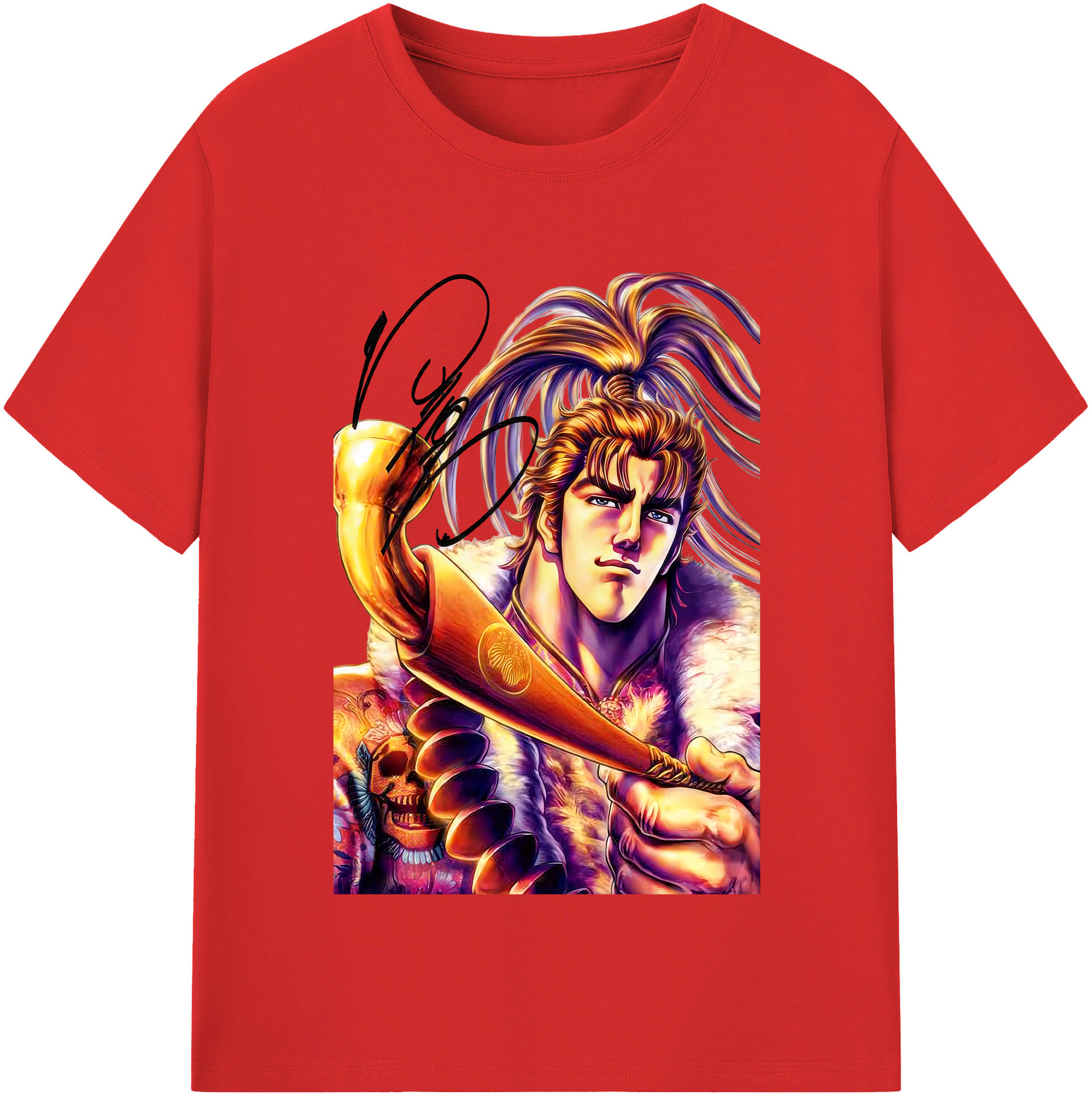 （画像用） 北斗の拳 Fist of the North Star 綿100％半袖Tシャツ（フロントプリント）