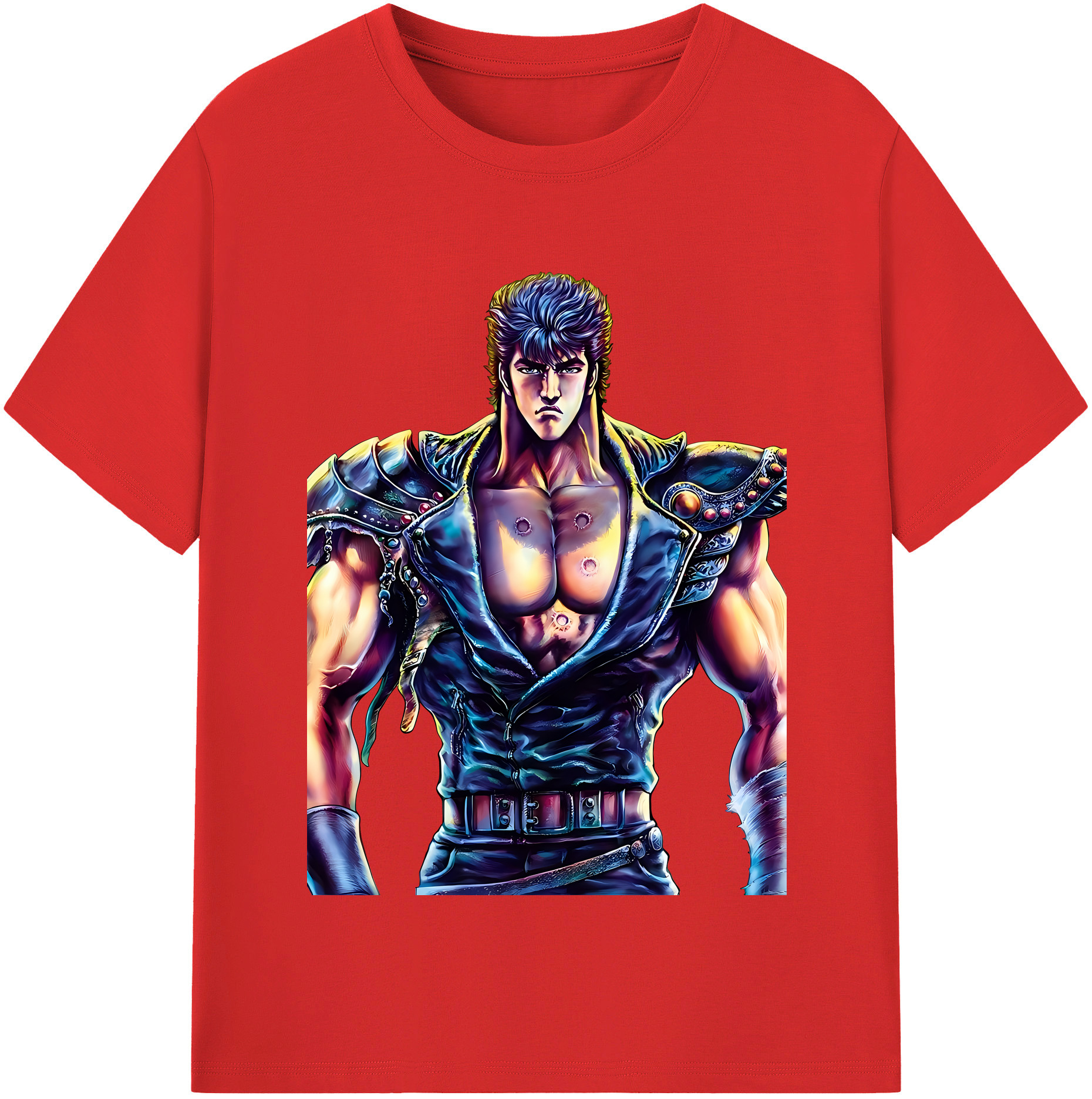 （画像用） 北斗の拳 Fist of the North Star 綿100％半袖Tシャツ（フロントプリント）