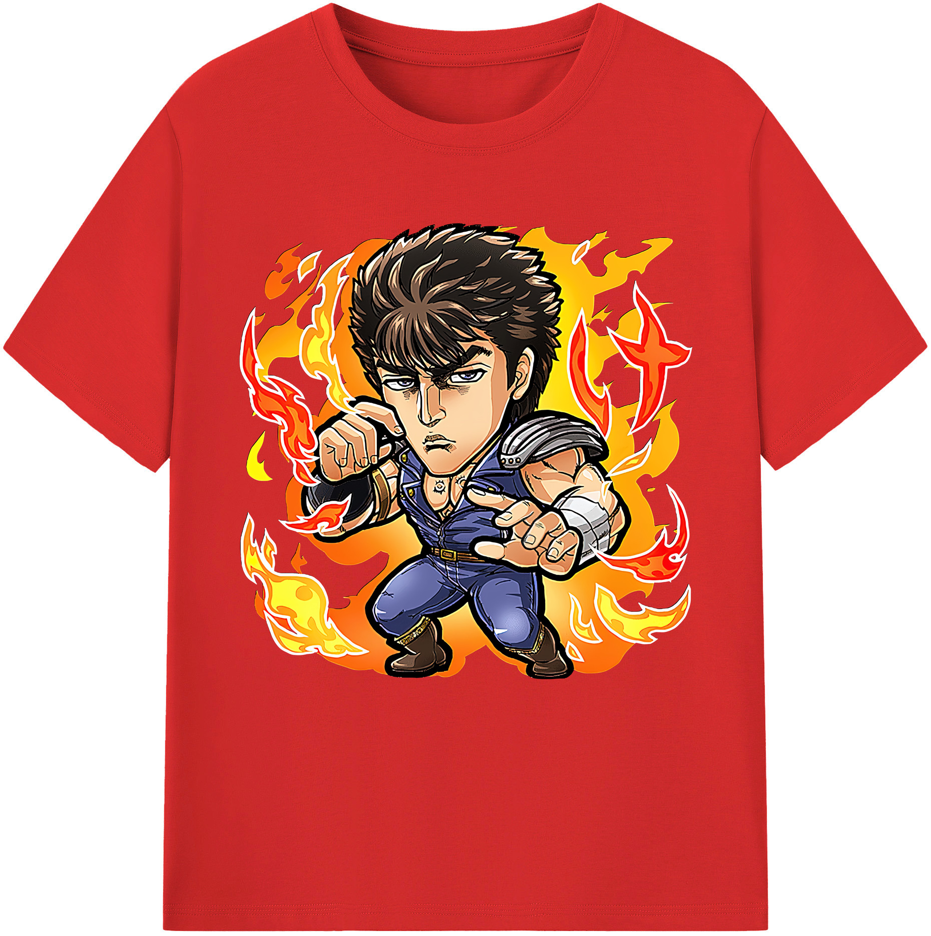 （画像用） 北斗の拳 Fist of the North Star 綿100％半袖Tシャツ（フロントプリント）