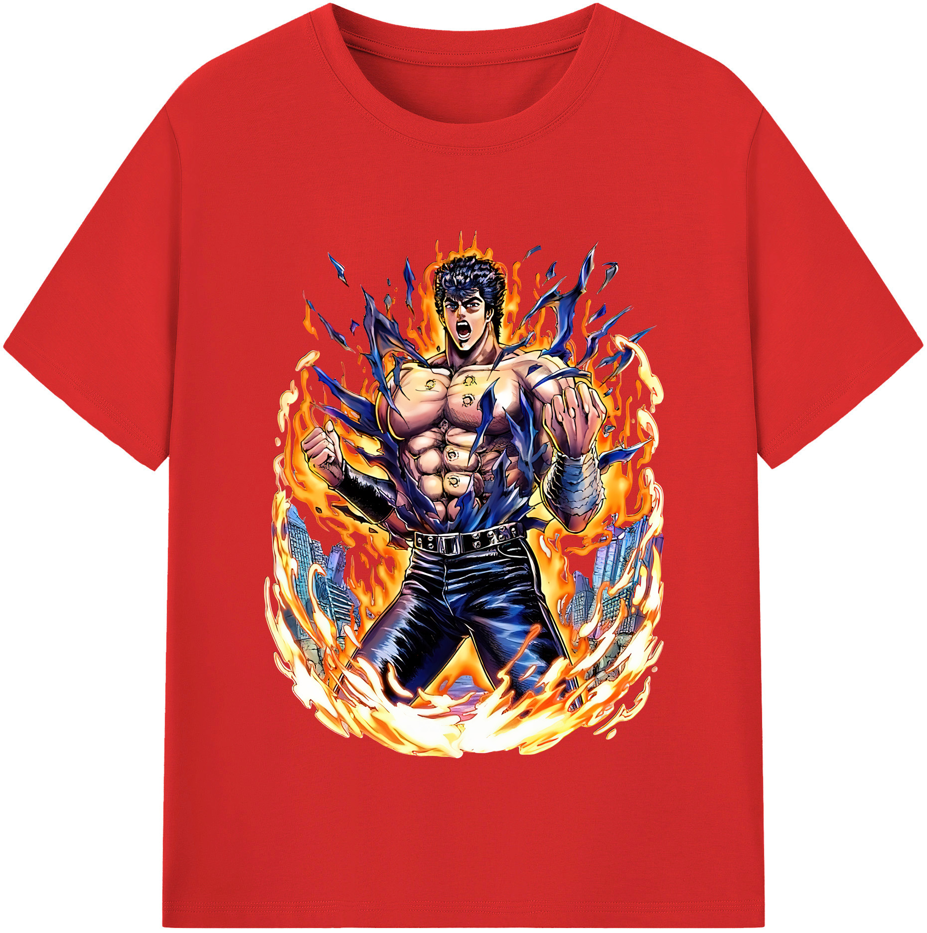 （画像用） 北斗の拳 Fist of the North Star 綿100％半袖Tシャツ（フロントプリント）