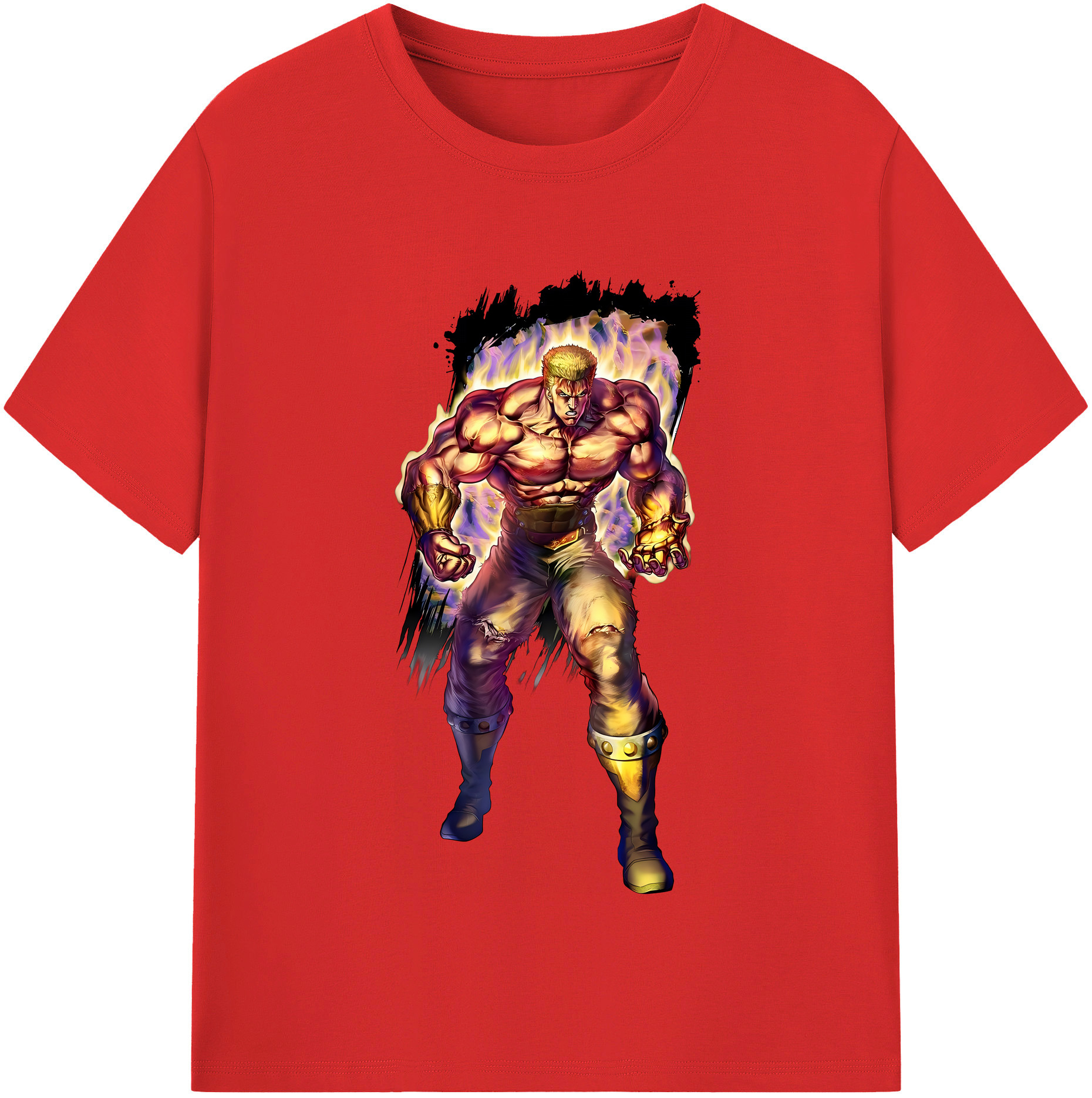（画像用） 北斗の拳 Fist of the North Star 綿100％半袖Tシャツ（フロントプリント）