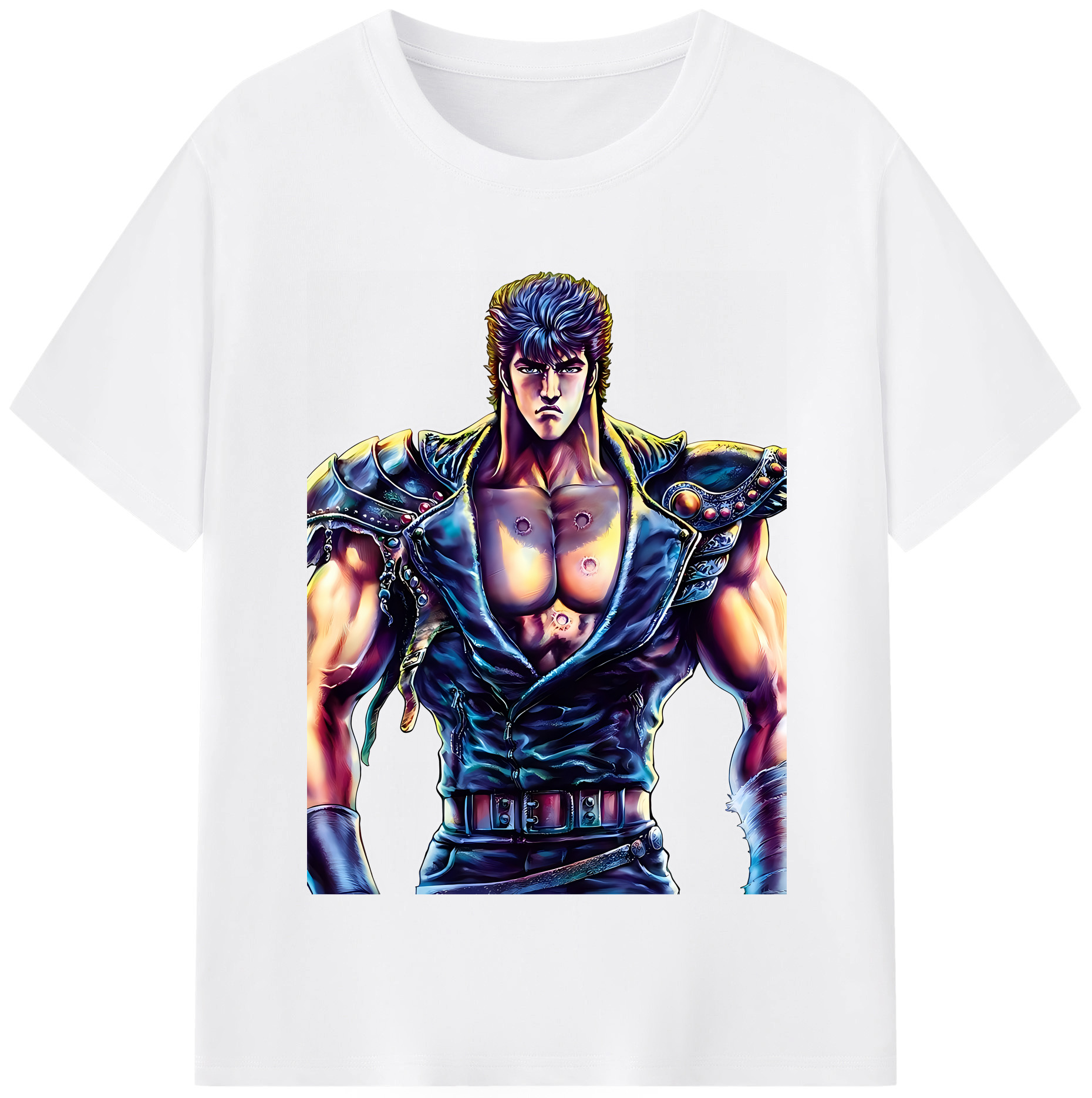 （画像用） 北斗の拳 Fist of the North Star 綿100％半袖Tシャツ（フロントプリント）