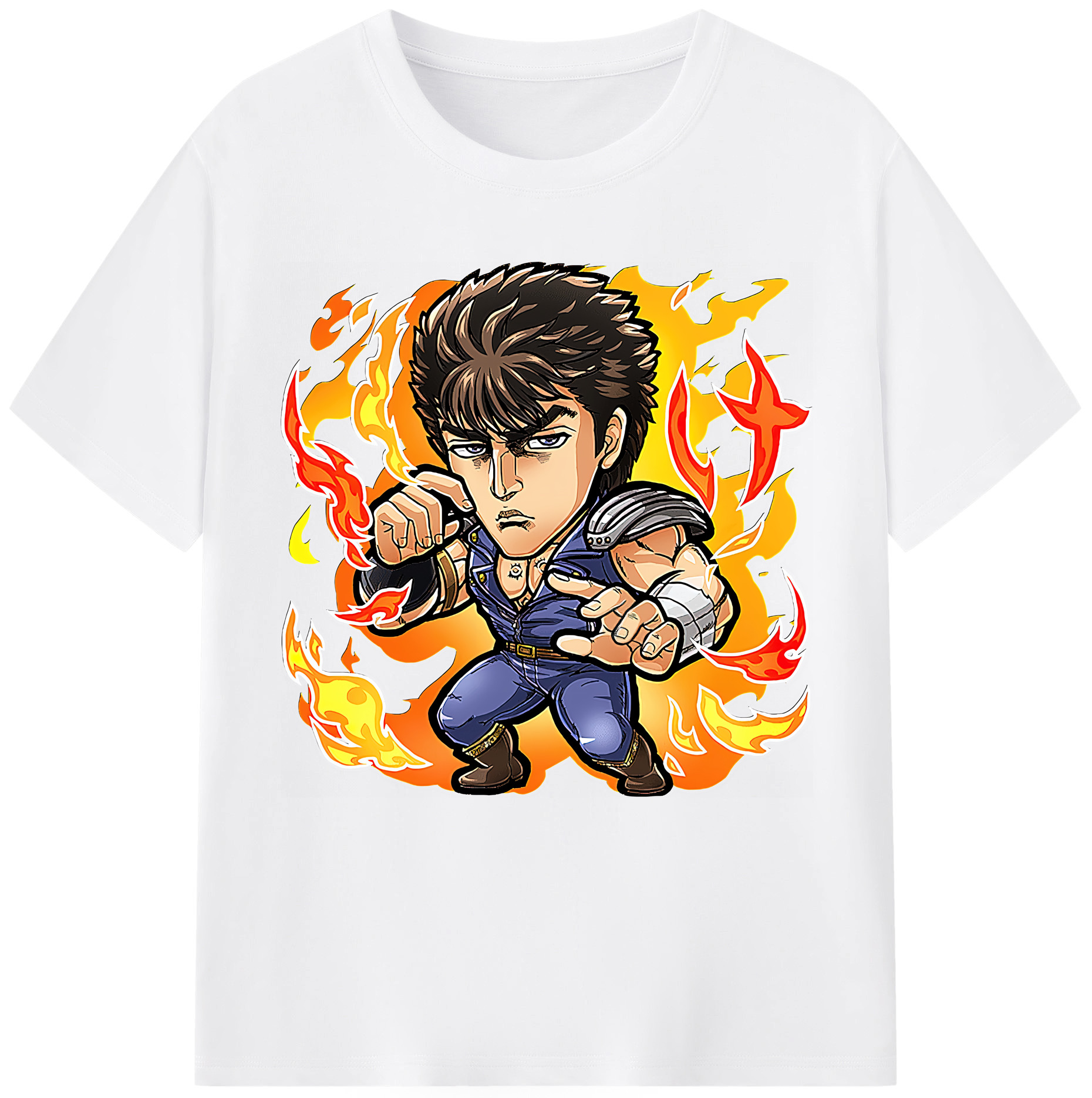 （画像用） 北斗の拳 Fist of the North Star 綿100％半袖Tシャツ（フロントプリント）