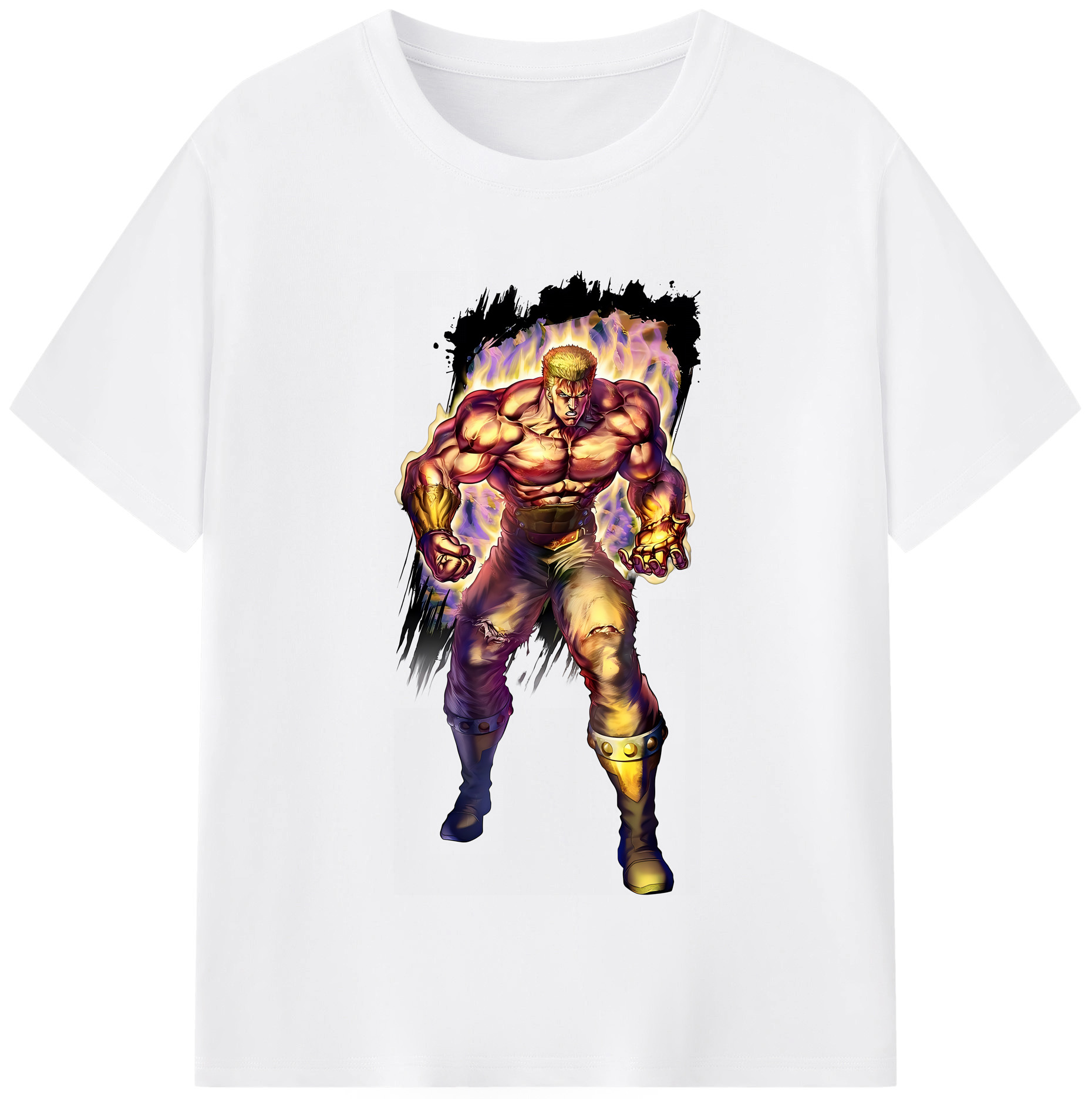 （画像用） 北斗の拳 Fist of the North Star 綿100％半袖Tシャツ（フロントプリント）