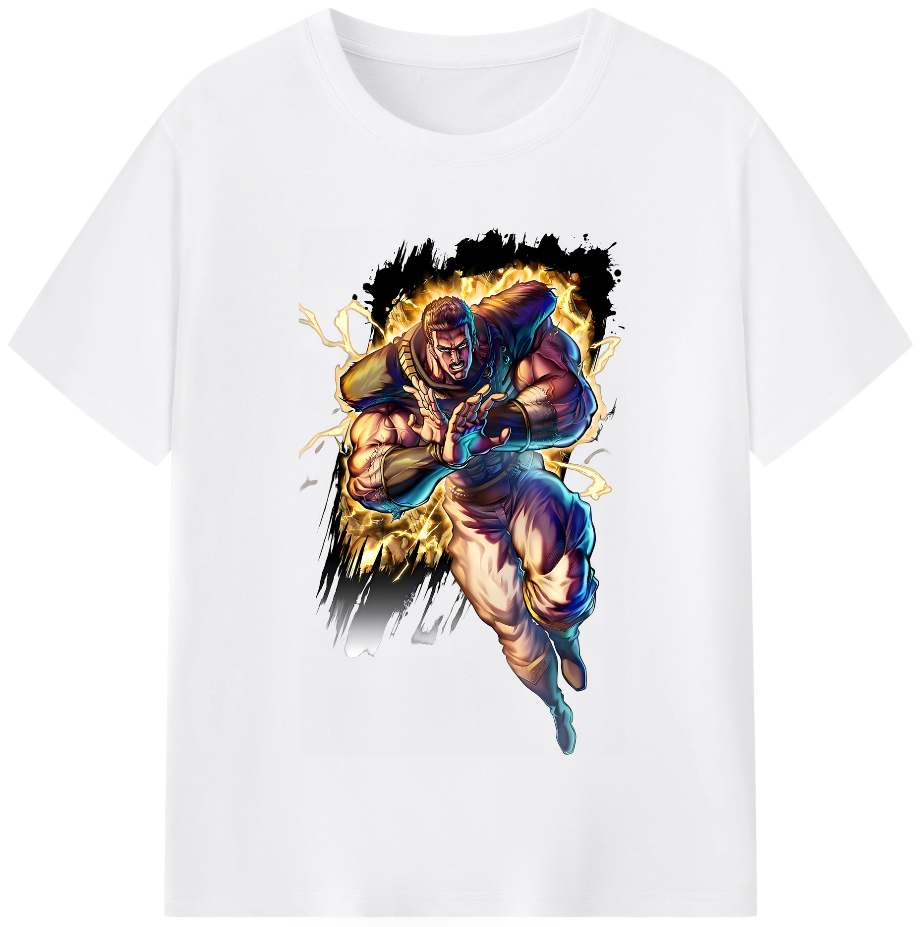 （画像用） 北斗の拳 Fist of the North Star 綿100％半袖Tシャツ（フロントプリント）