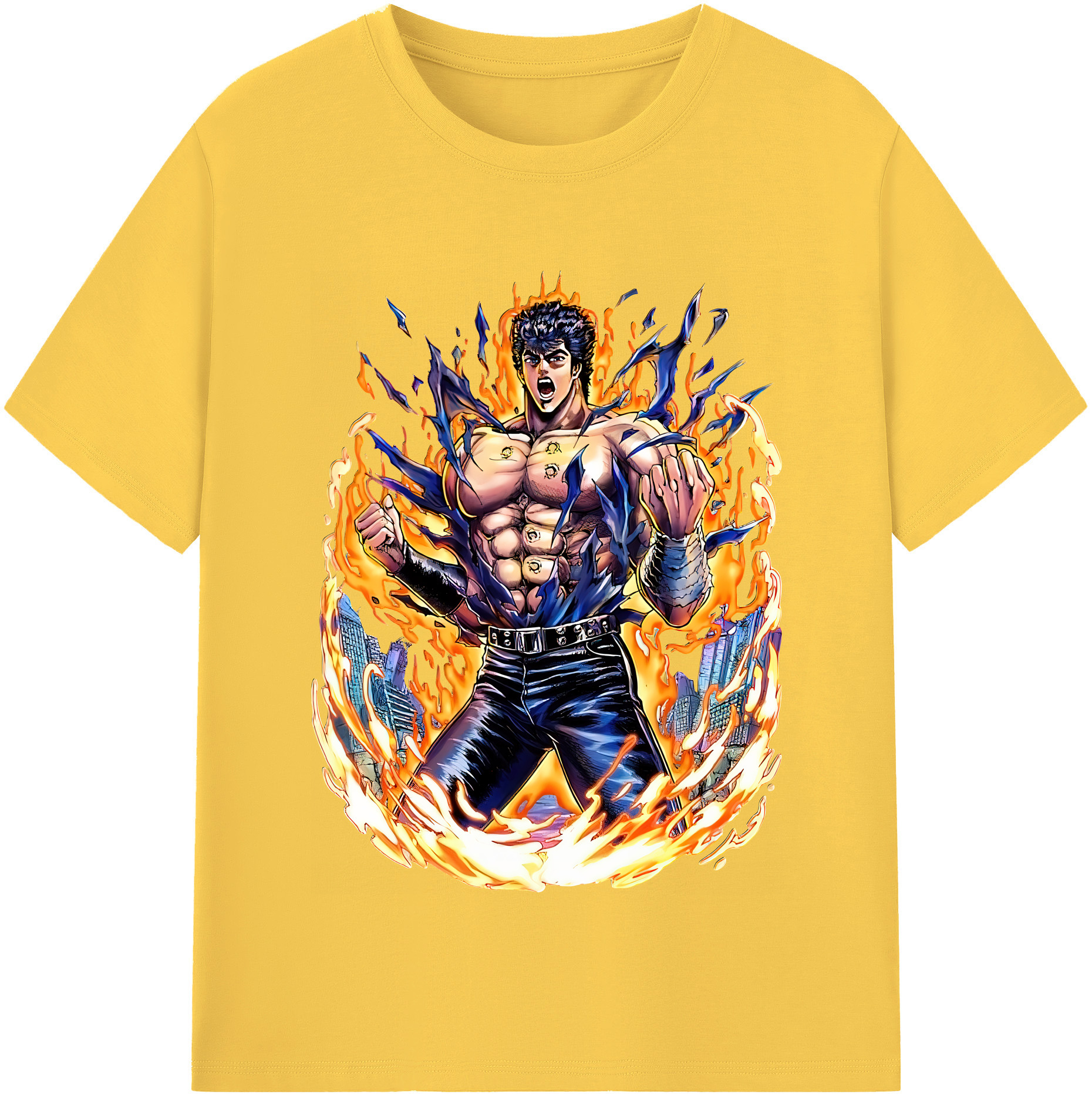 （画像用） 北斗の拳 Fist of the North Star 綿100％半袖Tシャツ（フロントプリント）