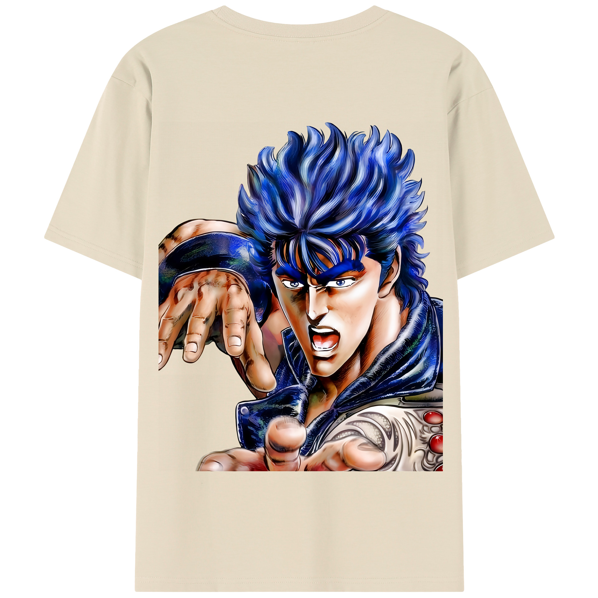 （画像用） 北斗の拳 Fist of the North Star 綿100％半袖Tシャツ（背面プリント）