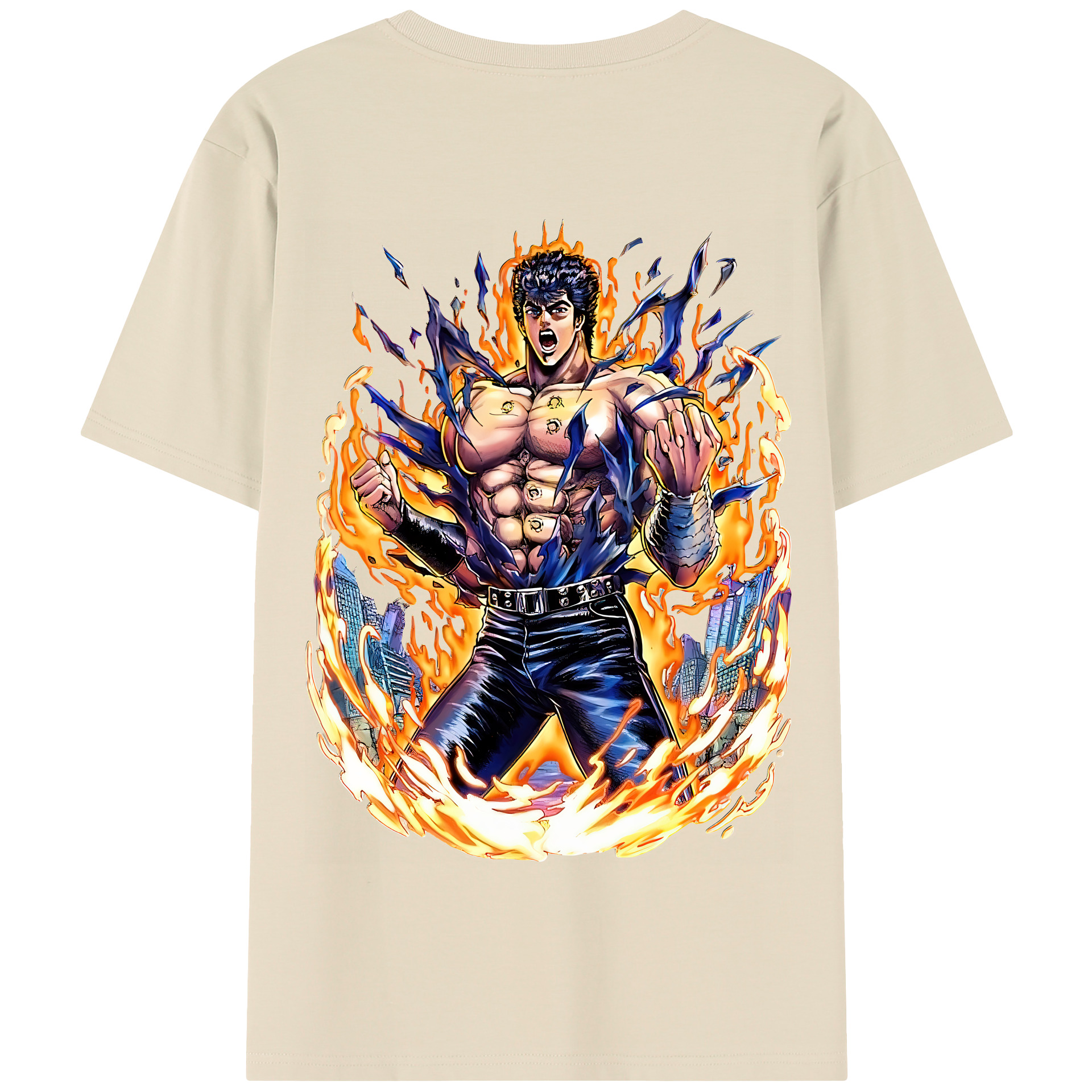 （画像用） 北斗の拳 Fist of the North Star 綿100％半袖Tシャツ（背面プリント）