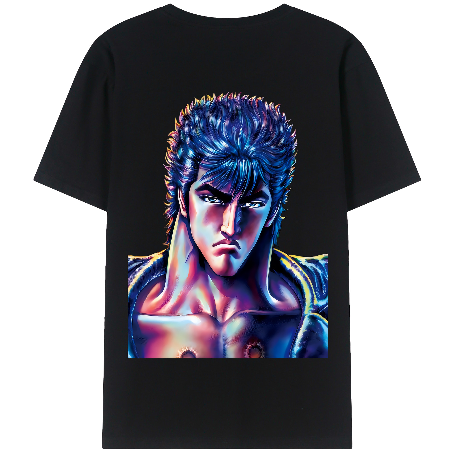 北斗の拳 Fist of the North Star 綿100％半袖Tシャツ（背面プリント）