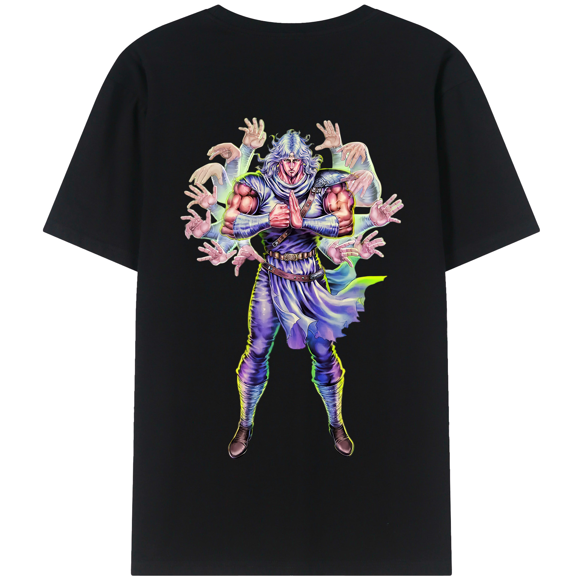 （画像用） 北斗の拳 Fist of the North Star 綿100％半袖Tシャツ（背面プリント）