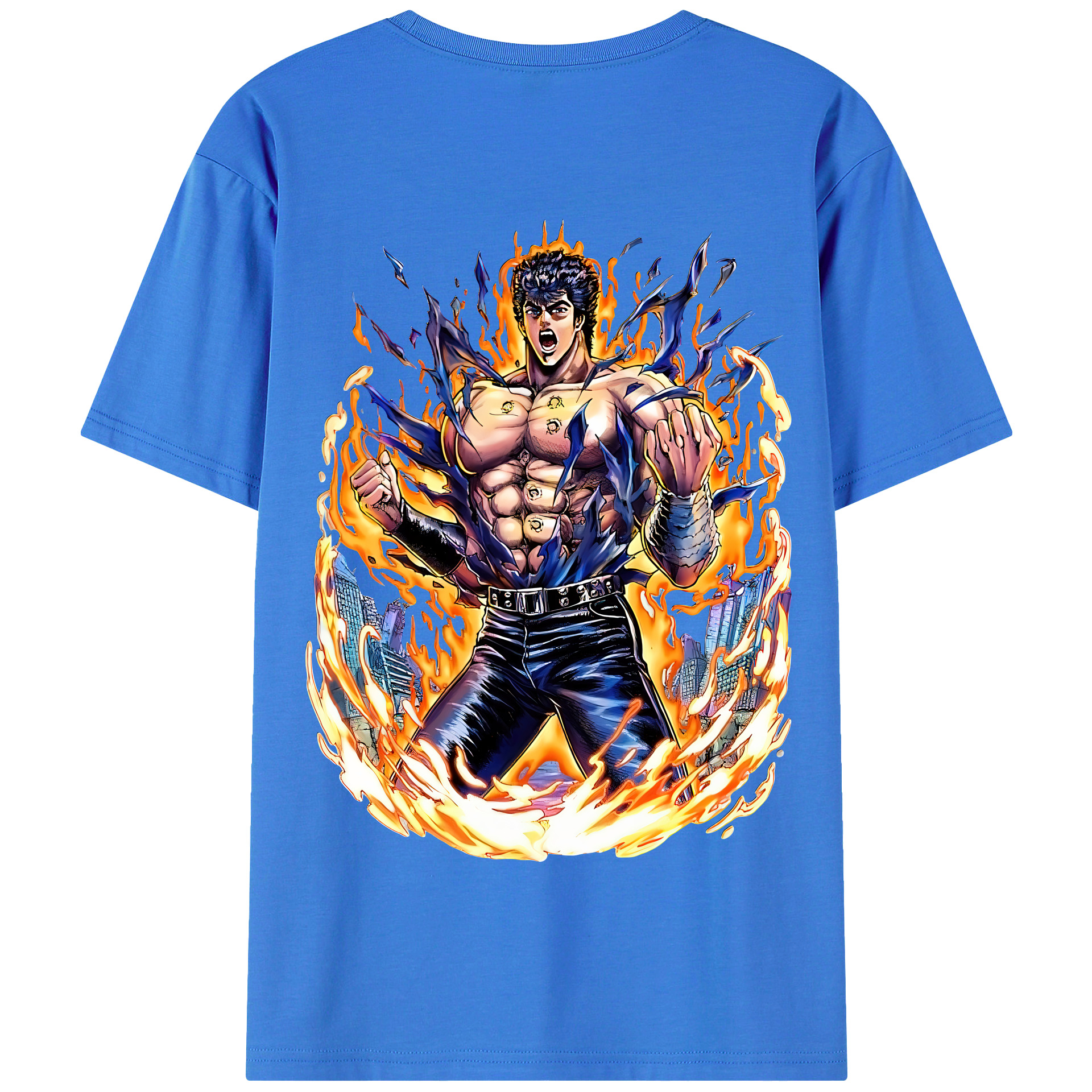 （画像用） 北斗の拳 Fist of the North Star 綿100％半袖Tシャツ（背面プリント）