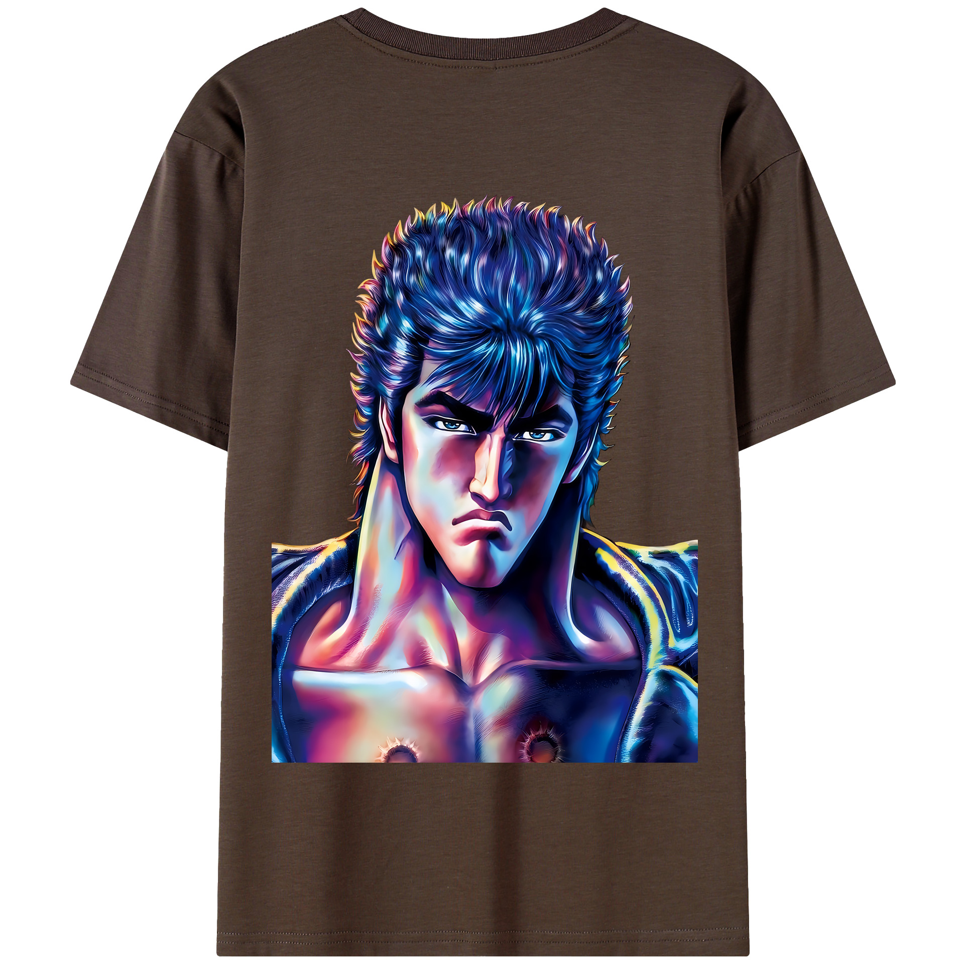 北斗の拳 Fist of the North Star 綿100％半袖Tシャツ（背面プリント）