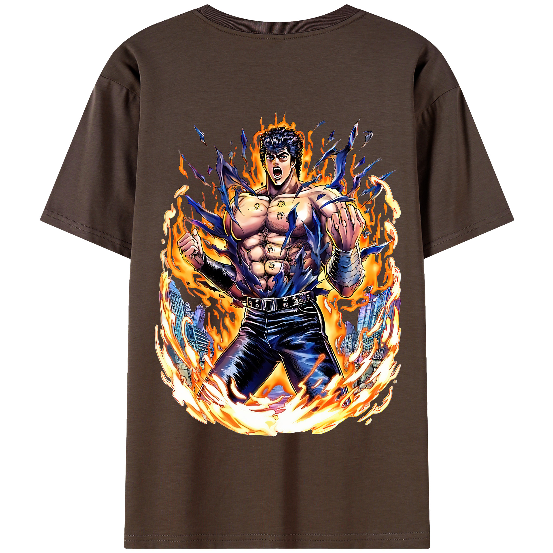 （画像用） 北斗の拳 Fist of the North Star 綿100％半袖Tシャツ（背面プリント）