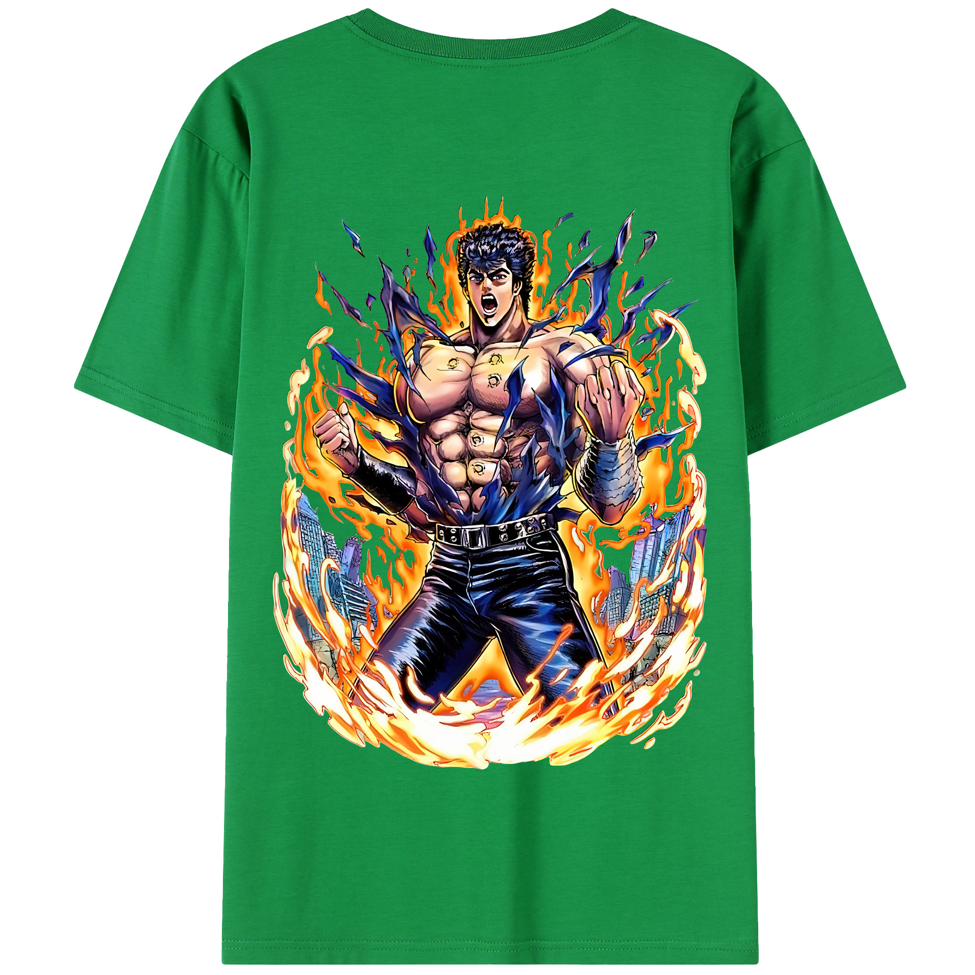 （画像用） 北斗の拳 Fist of the North Star 綿100％半袖Tシャツ（背面プリント）