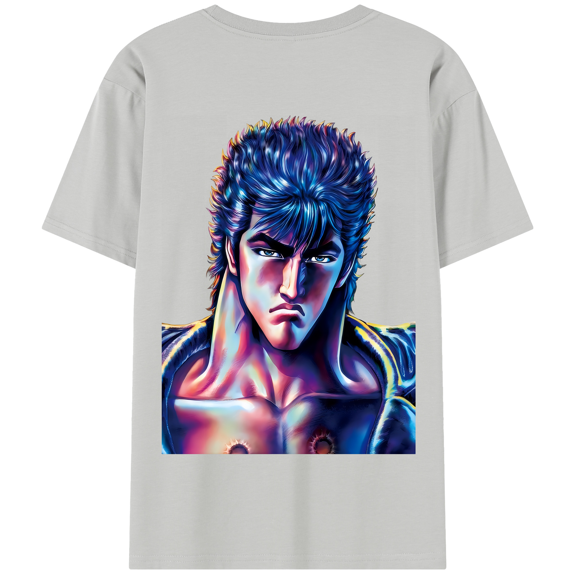 北斗の拳 Fist of the North Star 綿100％半袖Tシャツ（背面プリント）