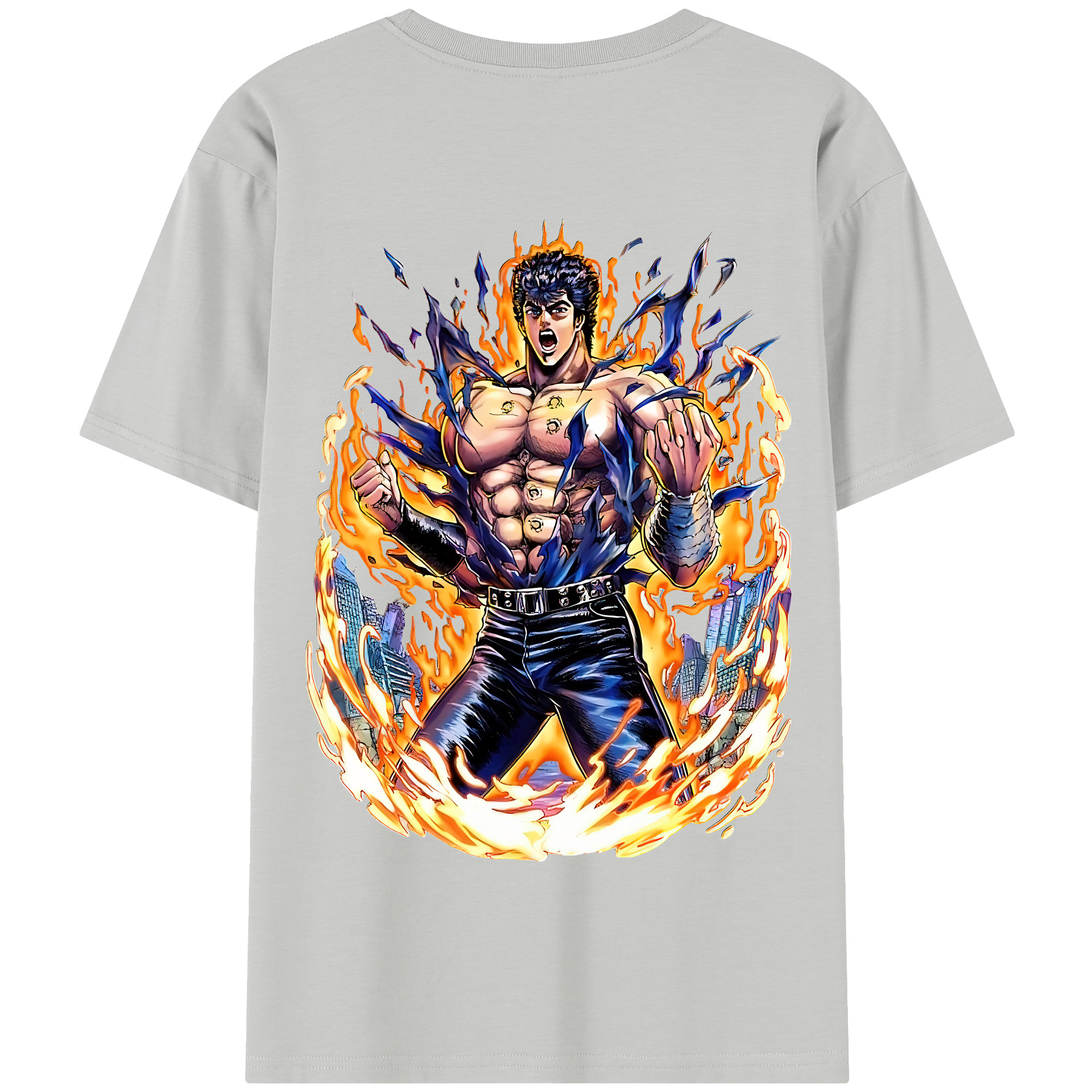 （画像用） 北斗の拳 Fist of the North Star 綿100％半袖Tシャツ（背面プリント）