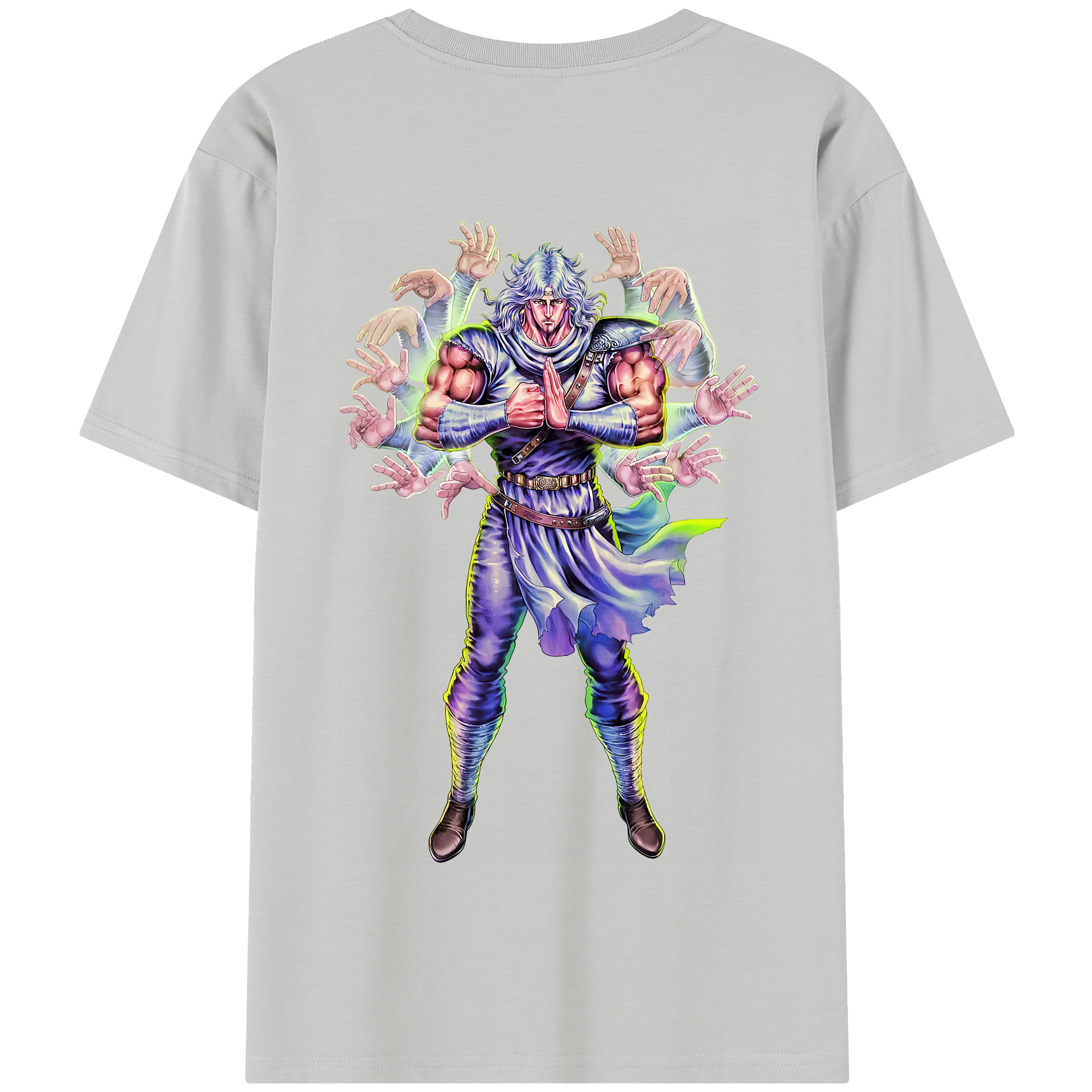 （画像用） 北斗の拳 Fist of the North Star 綿100％半袖Tシャツ（背面プリント）